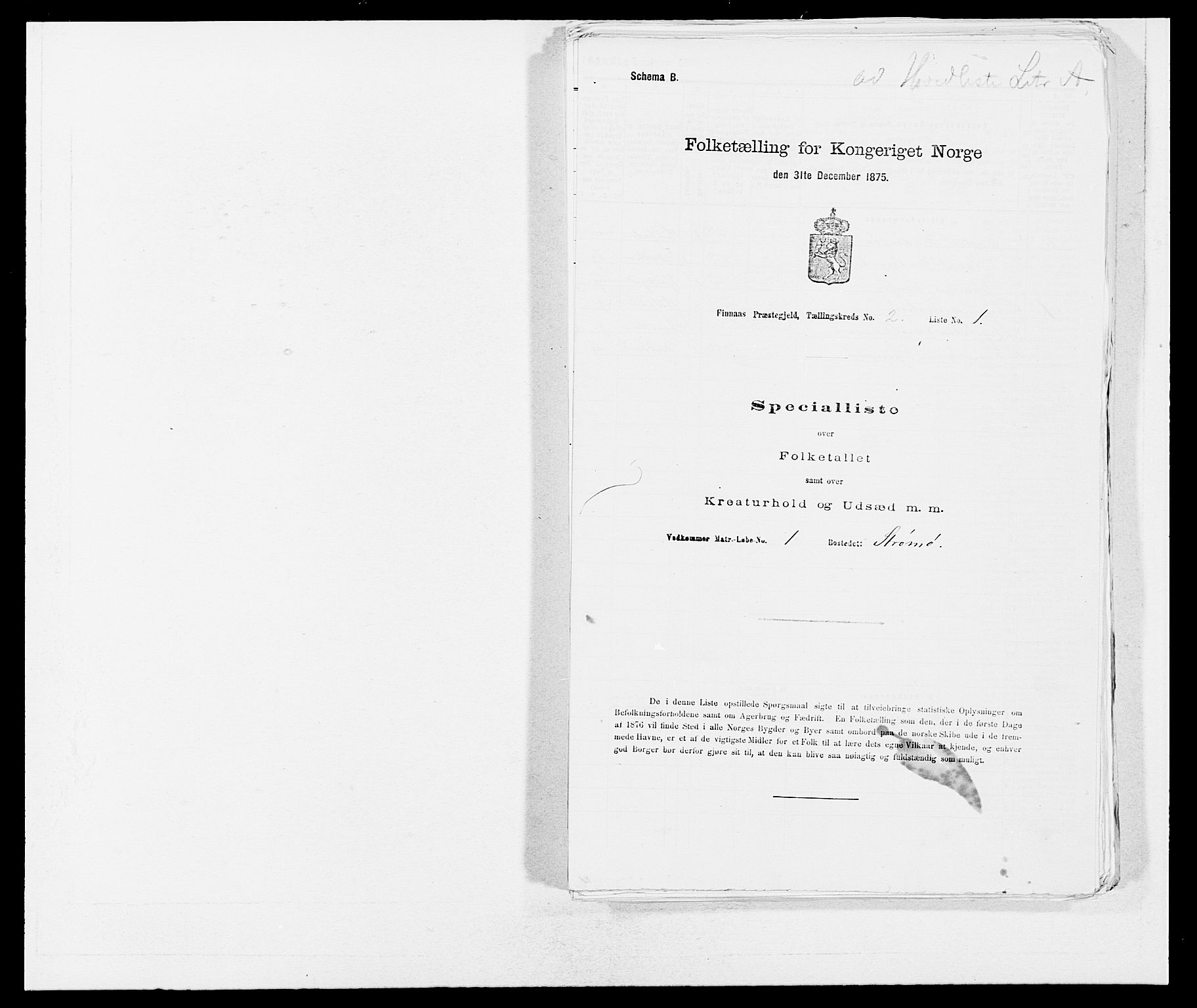 SAB, Folketelling 1875 for 1218P Finnås prestegjeld, 1875, s. 232