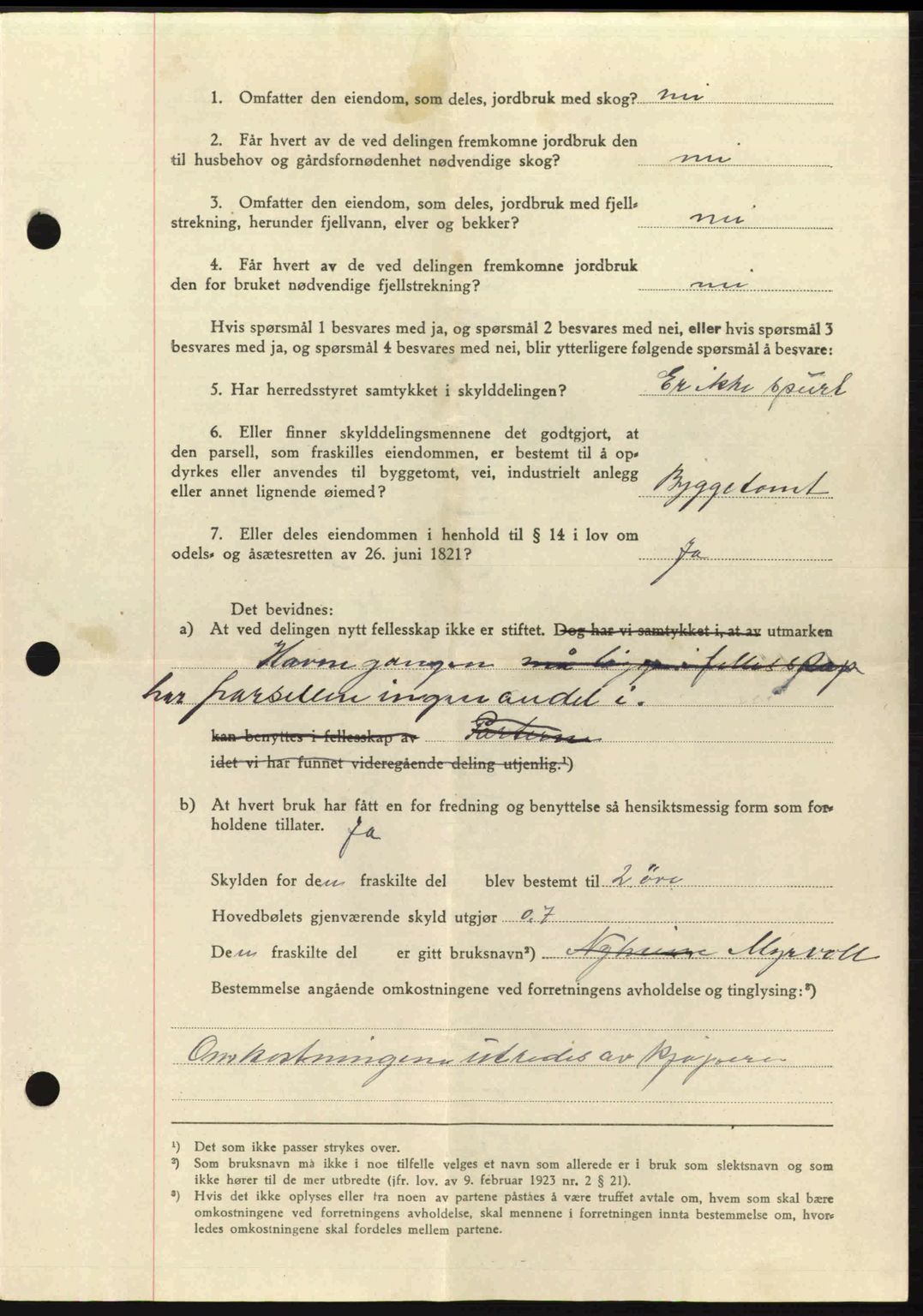Salten sorenskriveri, AV/SAT-A-4578/1/2/2C: Pantebok nr. A14-15, 1943-1945, Dagboknr: 2326/1944