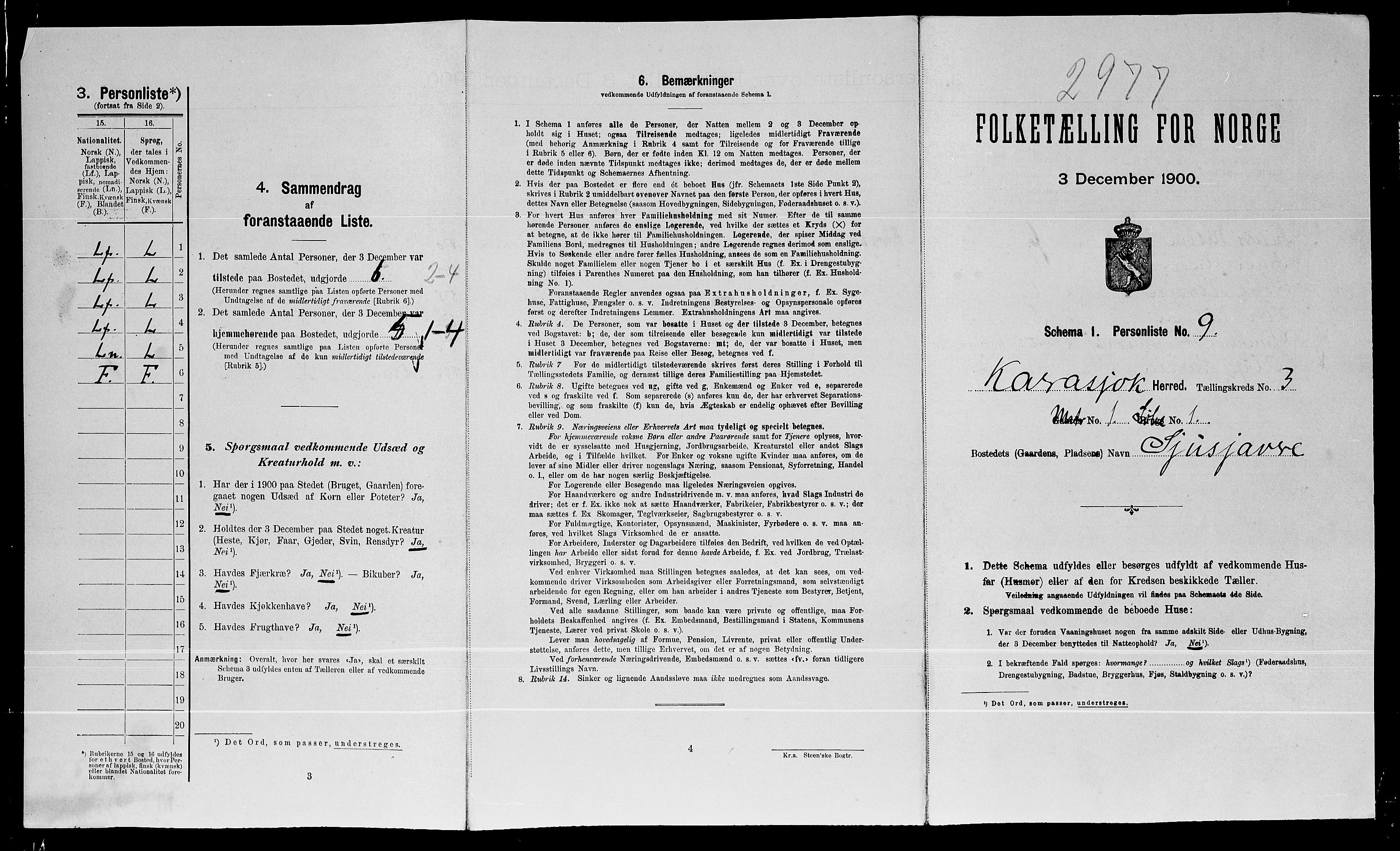 SATØ, Folketelling 1900 for 2021 Karasjok herred, 1900, s. 172