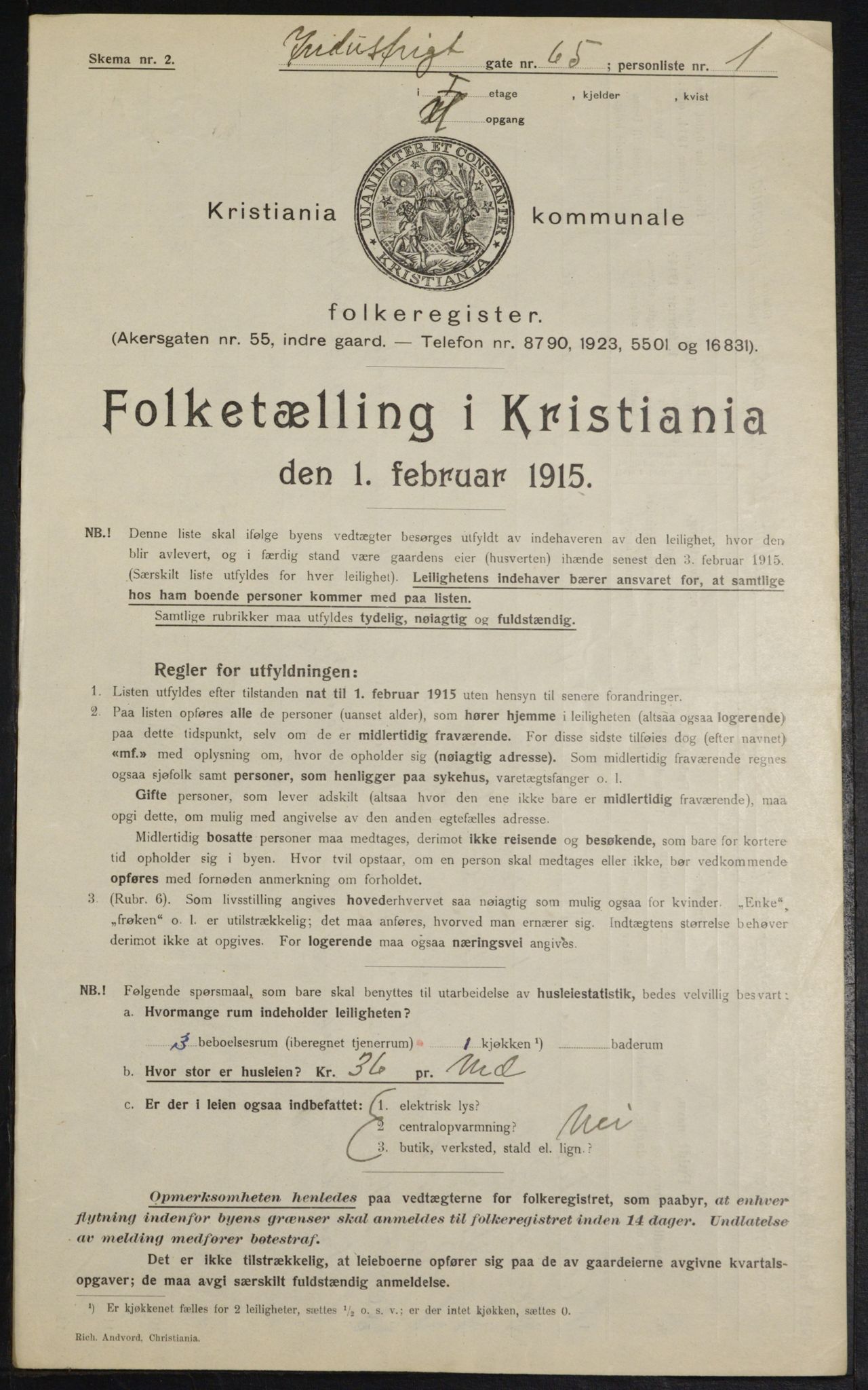 OBA, Kommunal folketelling 1.2.1915 for Kristiania, 1915, s. 43201