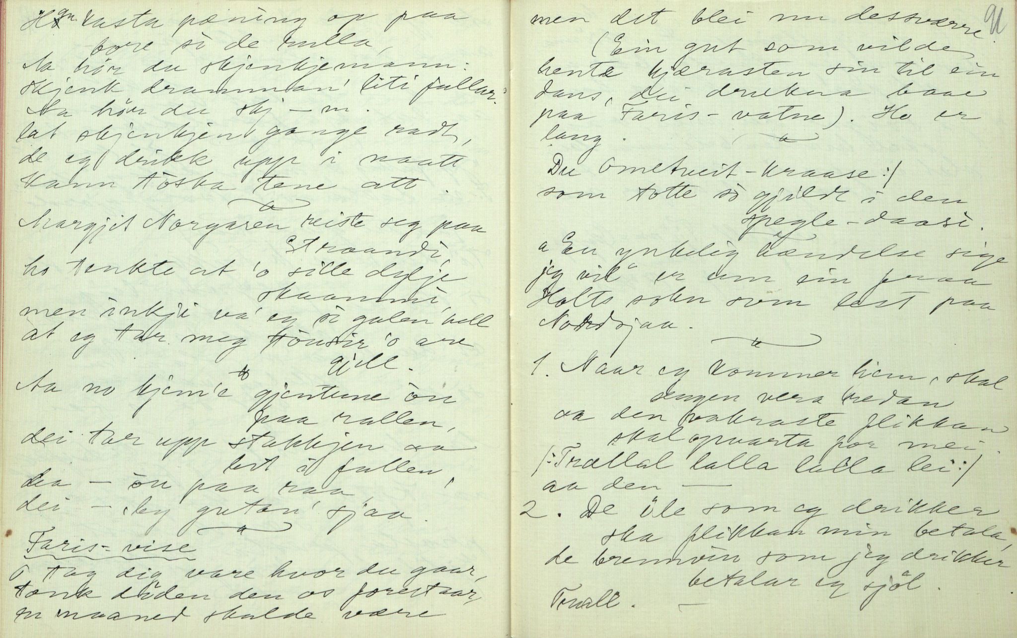 Rikard Berge, TEMU/TGM-A-1003/F/L0006/0025: 201-250 / 225 Mo. Ymse uppskrifter nedskrivne av Rikard Berge, 1911, s. 90-91