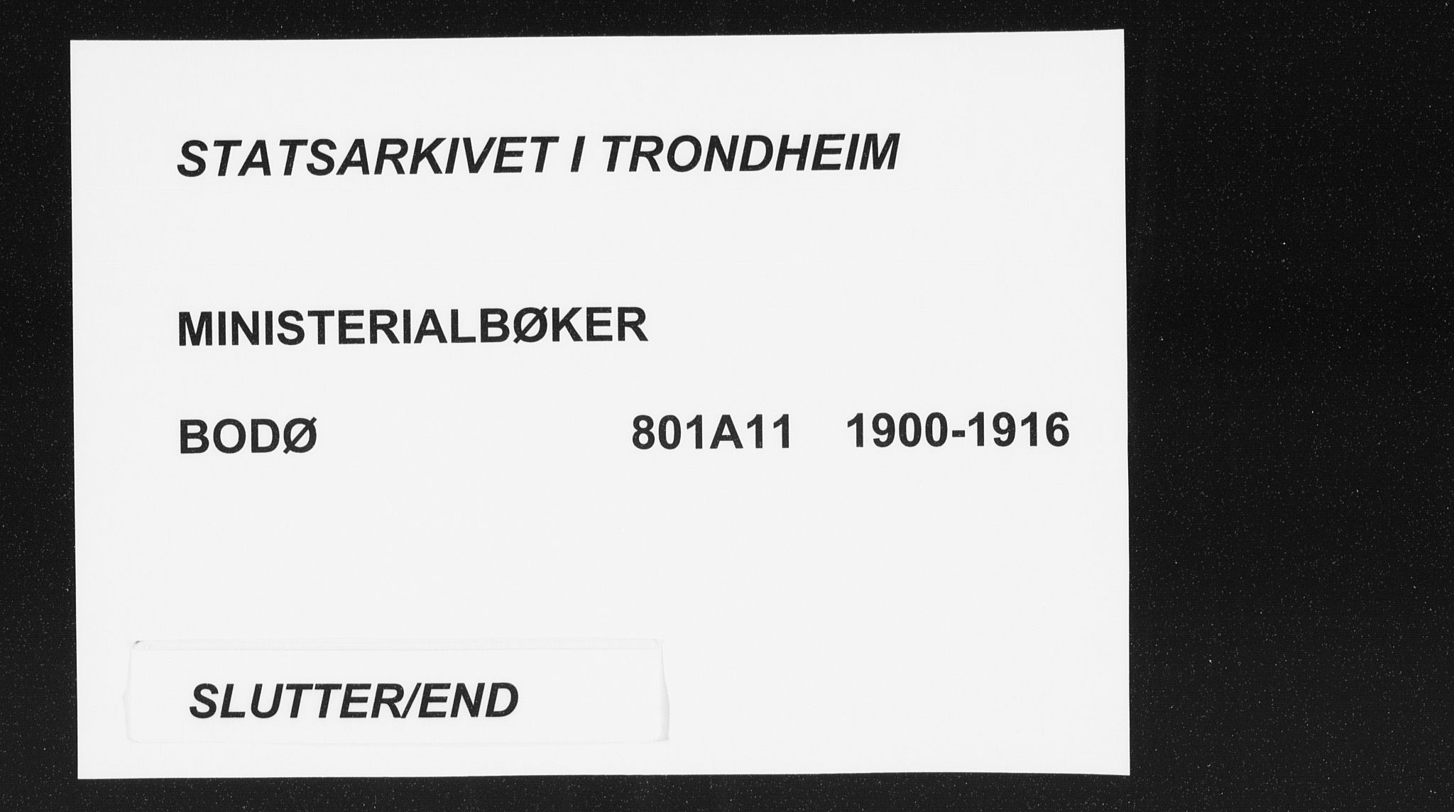 Ministerialprotokoller, klokkerbøker og fødselsregistre - Nordland, SAT/A-1459/801/L0011: Ministerialbok nr. 801A11, 1900-1916