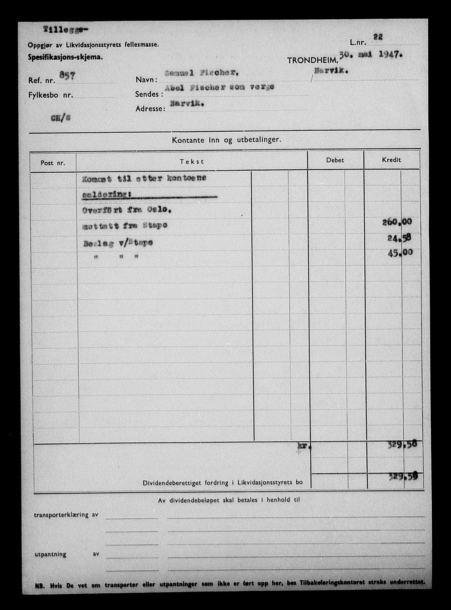 Justisdepartementet, Tilbakeføringskontoret for inndratte formuer, AV/RA-S-1564/H/Hc/Hcb/L0913: --, 1945-1947, s. 33