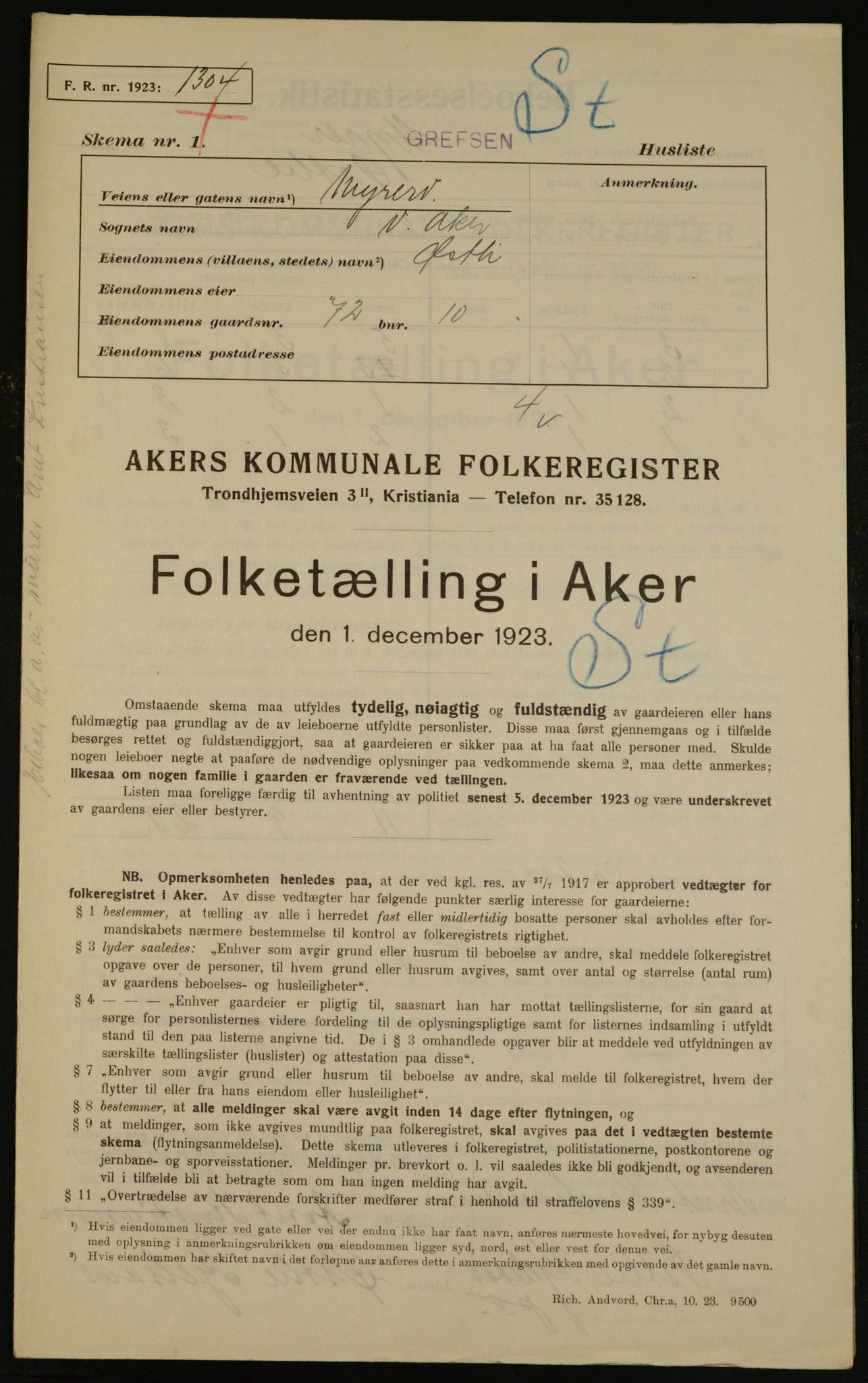 , Kommunal folketelling 1.12.1923 for Aker, 1923, s. 15972