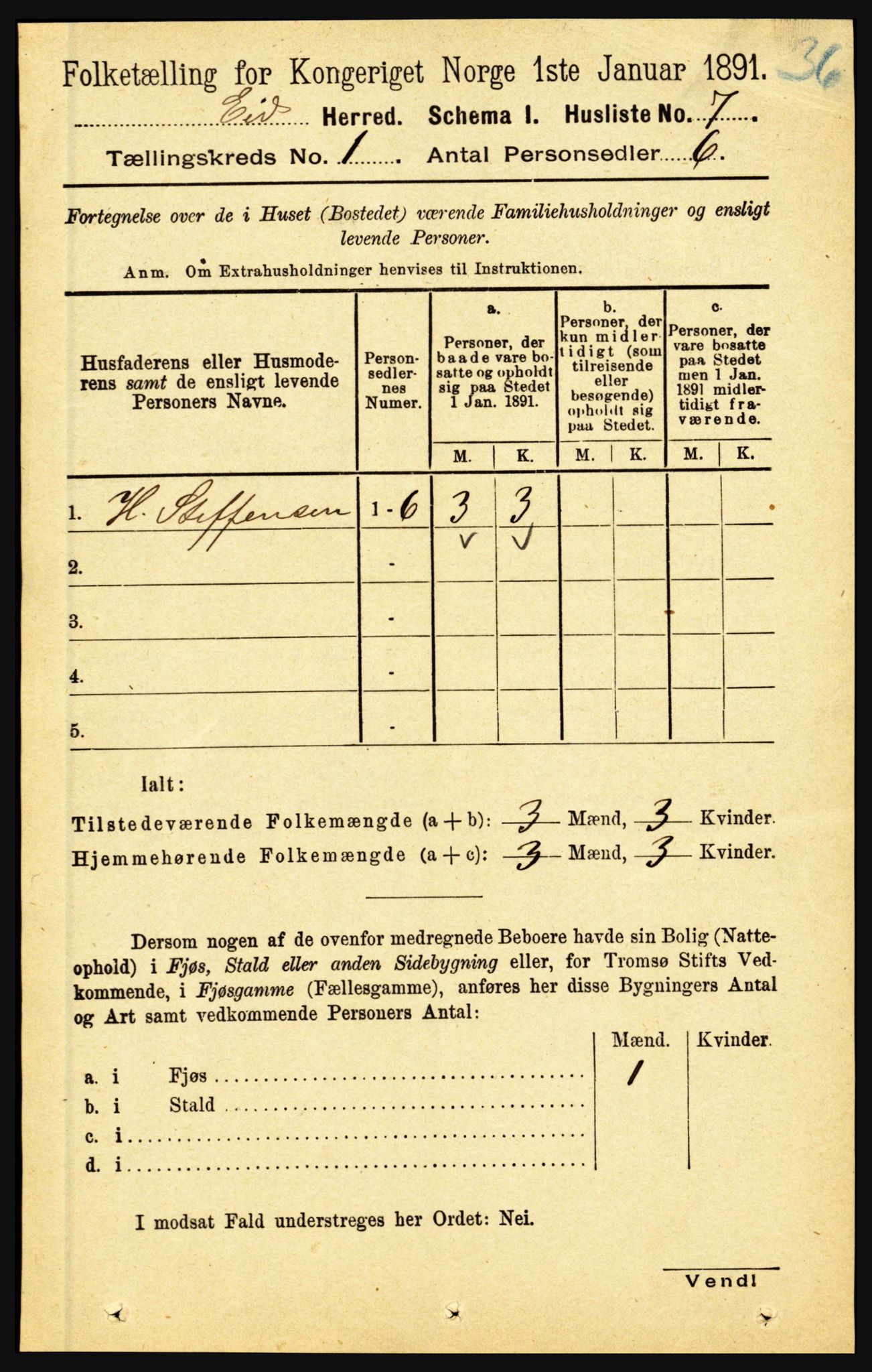 RA, Folketelling 1891 for 1443 Eid herred, 1891, s. 48