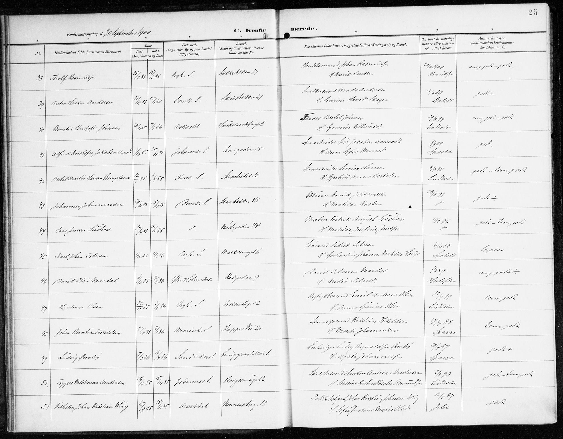Domkirken sokneprestembete, AV/SAB-A-74801/H/Haa/L0031: Ministerialbok nr. C 6, 1898-1915, s. 25