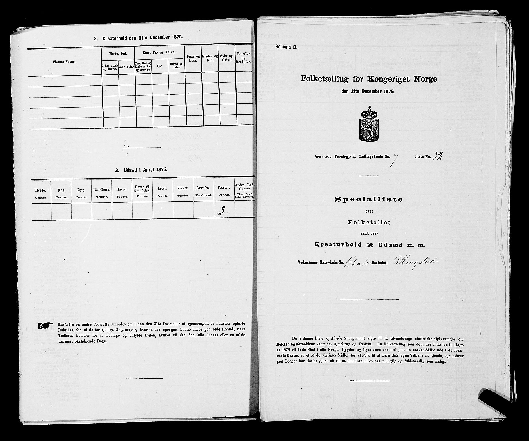 RA, Folketelling 1875 for 0118P Aremark prestegjeld, 1875, s. 1046