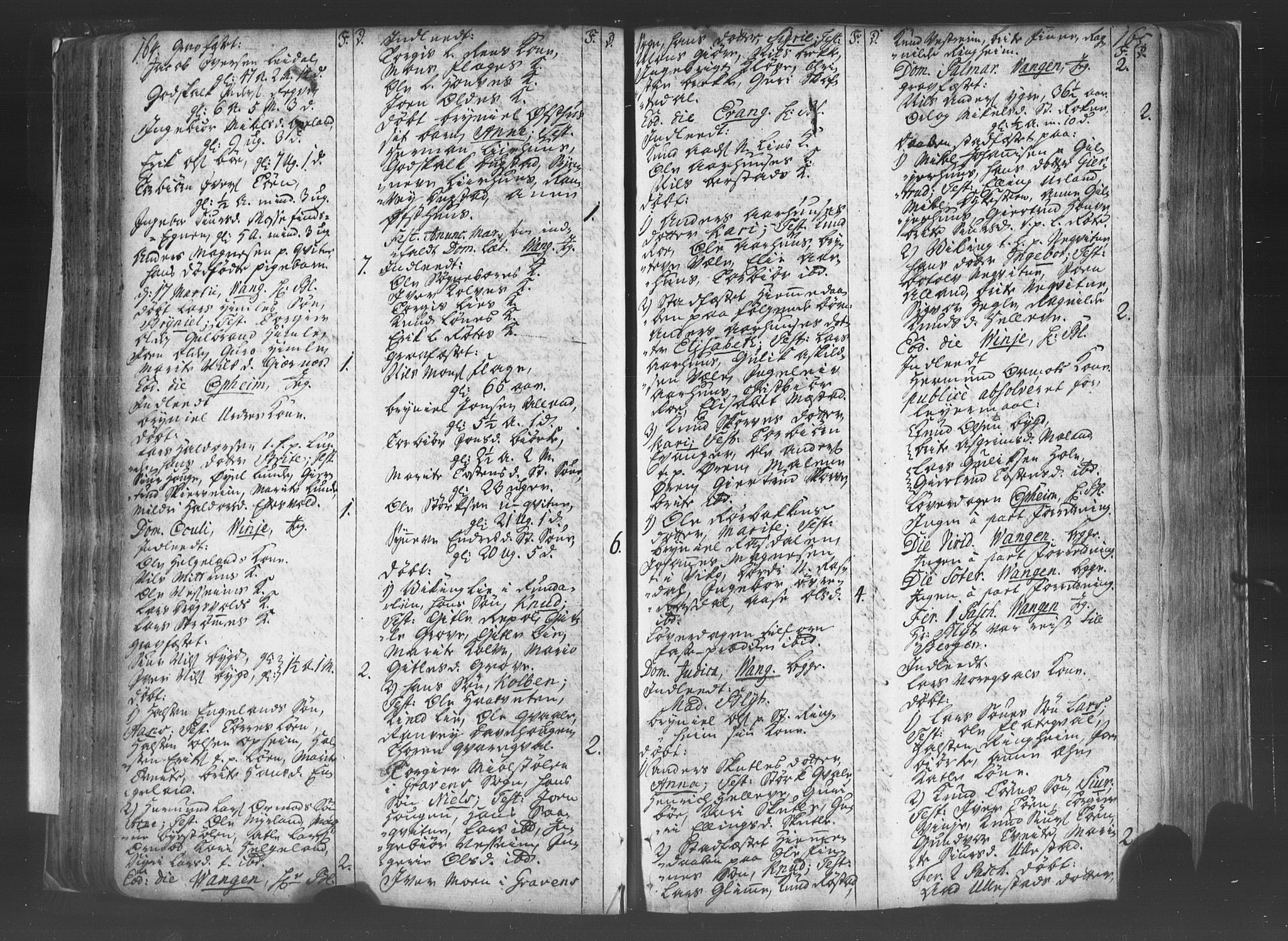 Voss sokneprestembete, SAB/A-79001/H/Haa: Ministerialbok nr. A 8, 1752-1780, s. 164-165
