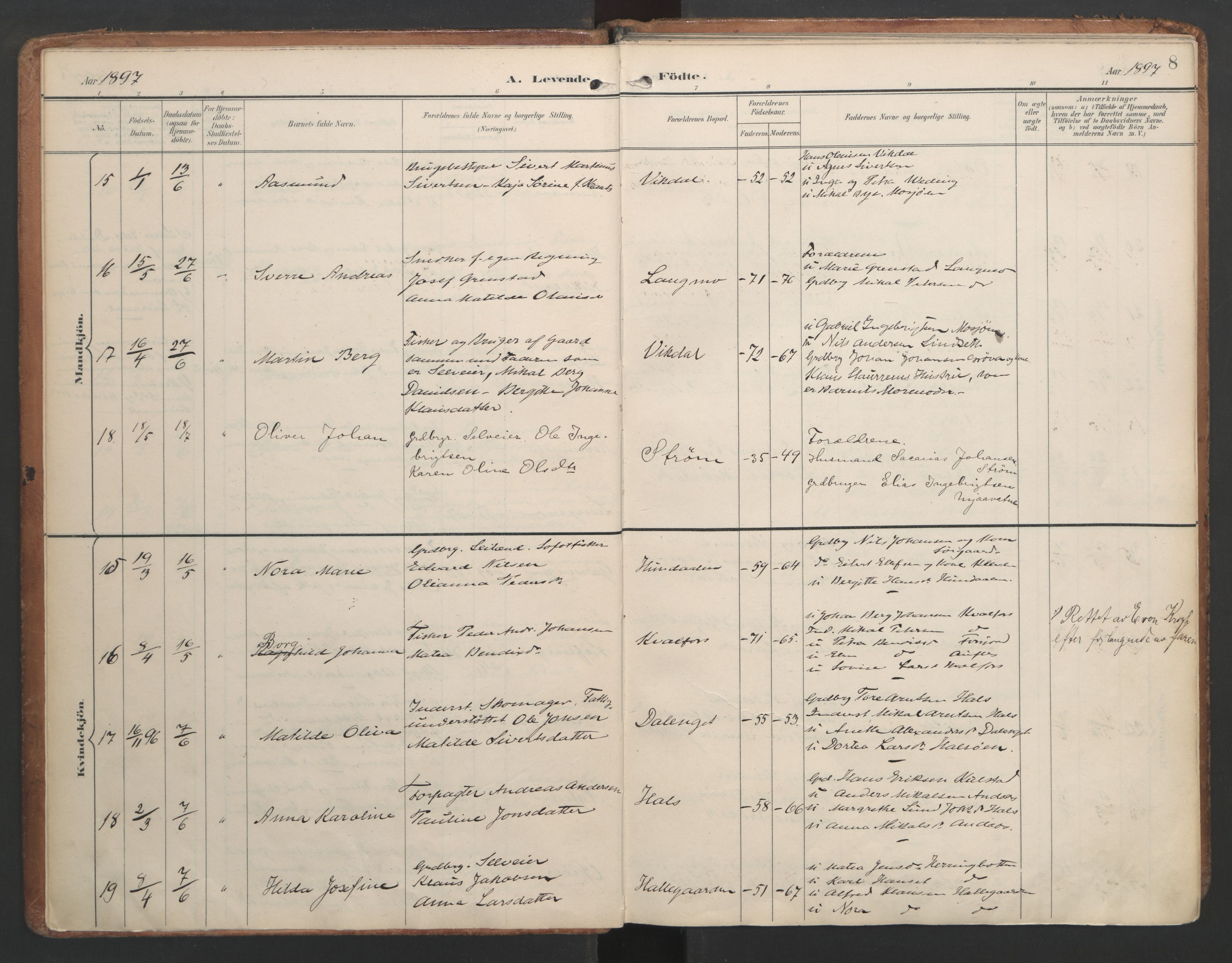 Ministerialprotokoller, klokkerbøker og fødselsregistre - Nordland, AV/SAT-A-1459/820/L0297: Ministerialbok nr. 820A18, 1897-1917, s. 8