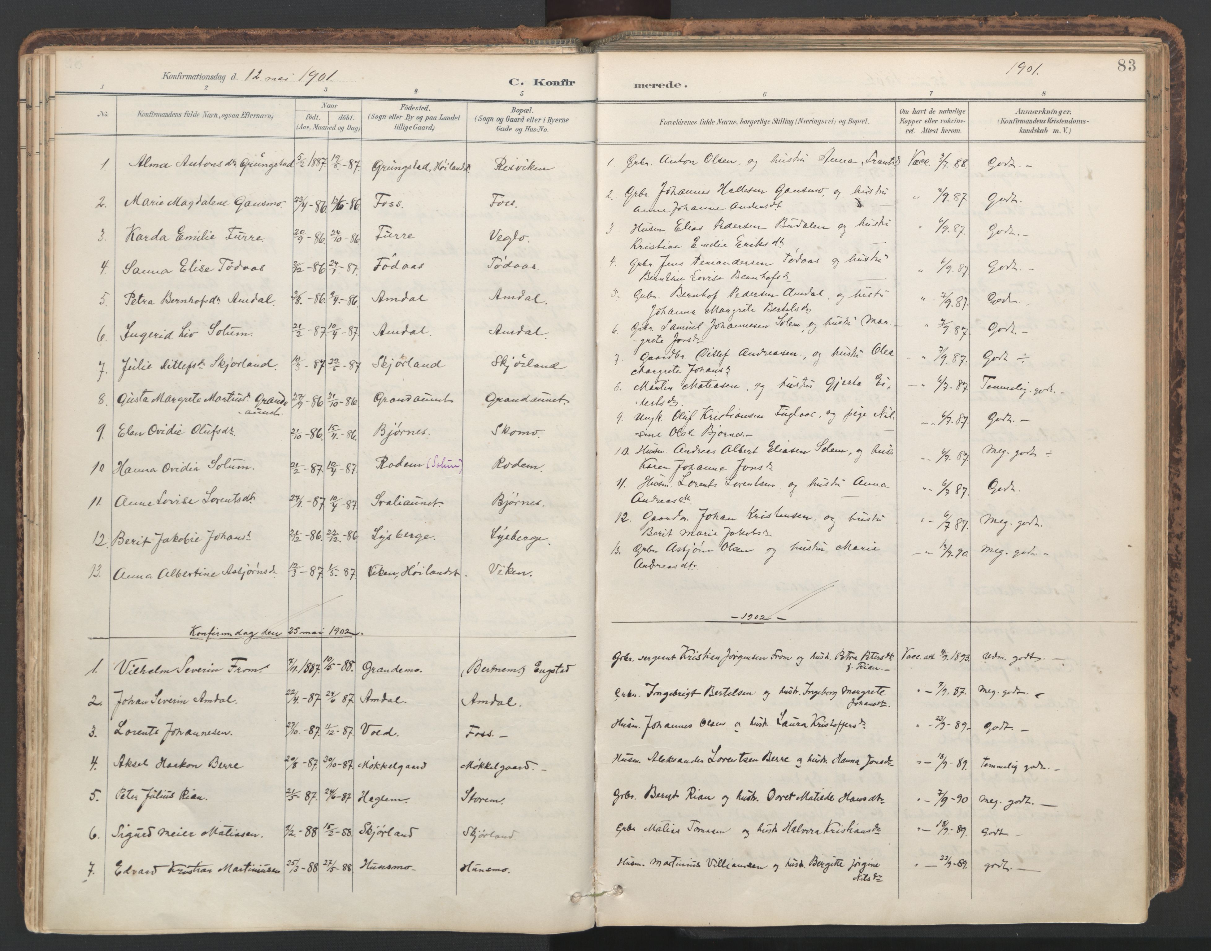 Ministerialprotokoller, klokkerbøker og fødselsregistre - Nord-Trøndelag, AV/SAT-A-1458/764/L0556: Ministerialbok nr. 764A11, 1897-1924, s. 83