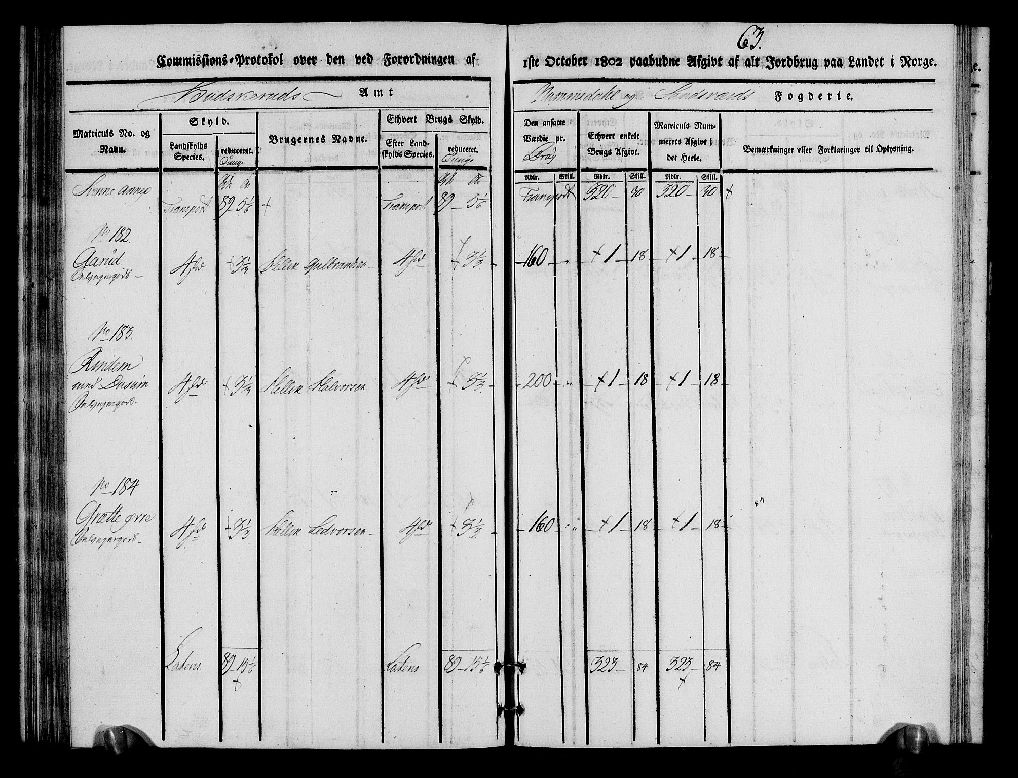 Rentekammeret inntil 1814, Realistisk ordnet avdeling, AV/RA-EA-4070/N/Ne/Nea/L0055: Numedal og Sandsvær fogderi. Kommisjonsprotokoll for Flesberg prestegjeld, 1803, s. 64