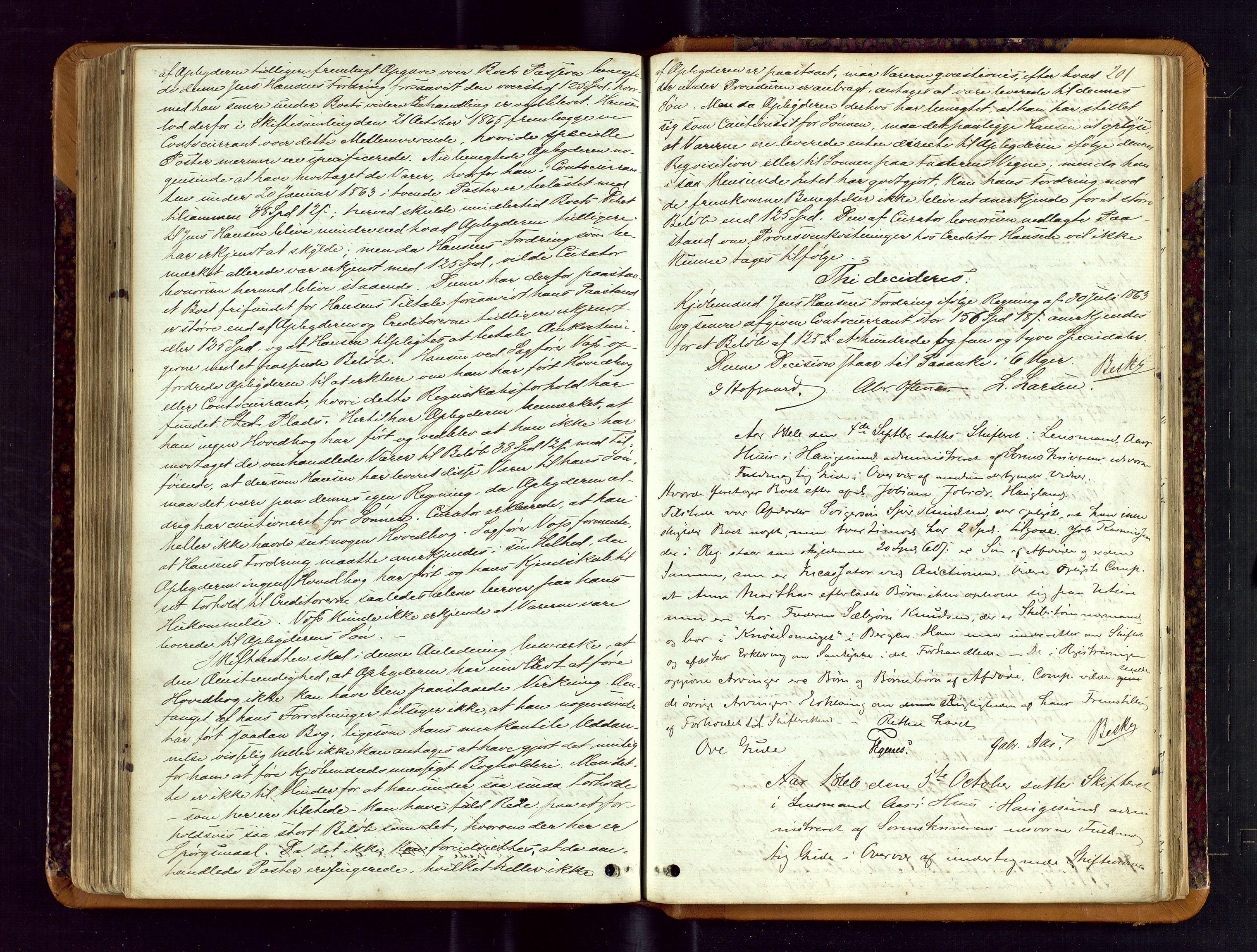 Karmsund sorenskriveri, AV/SAST-A-100311/01/IV/IVDBB/L0002: SKIFTEPROTOKOLL BC 2KARMSUND FJERDING, 1859-1870, s. 200b-201a