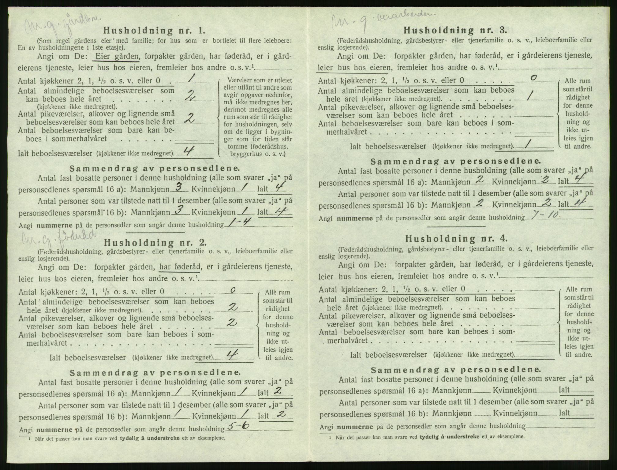 SAT, Folketelling 1920 for 1540 Hen herred, 1920, s. 107