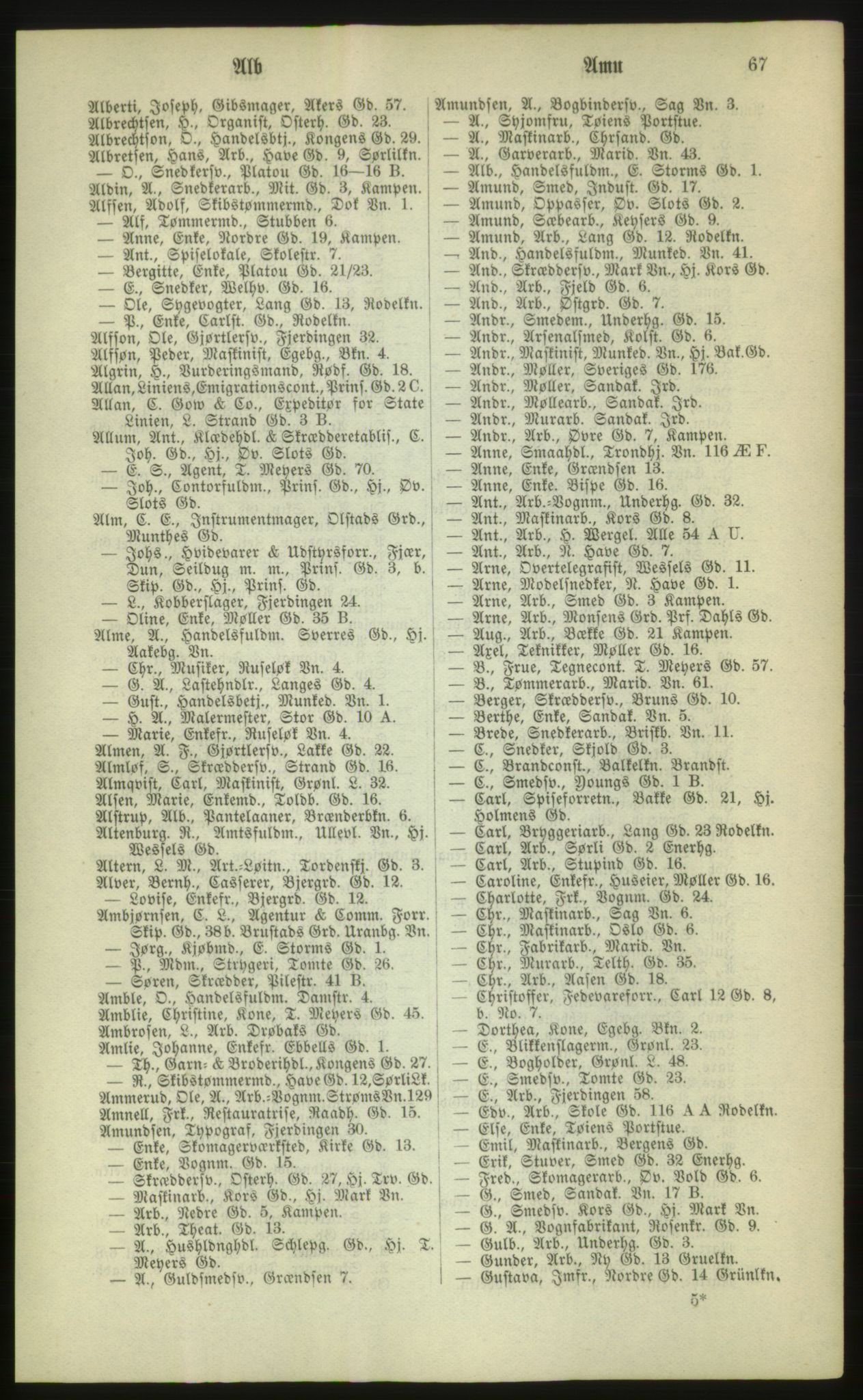 Kristiania/Oslo adressebok, PUBL/-, 1880, s. 67