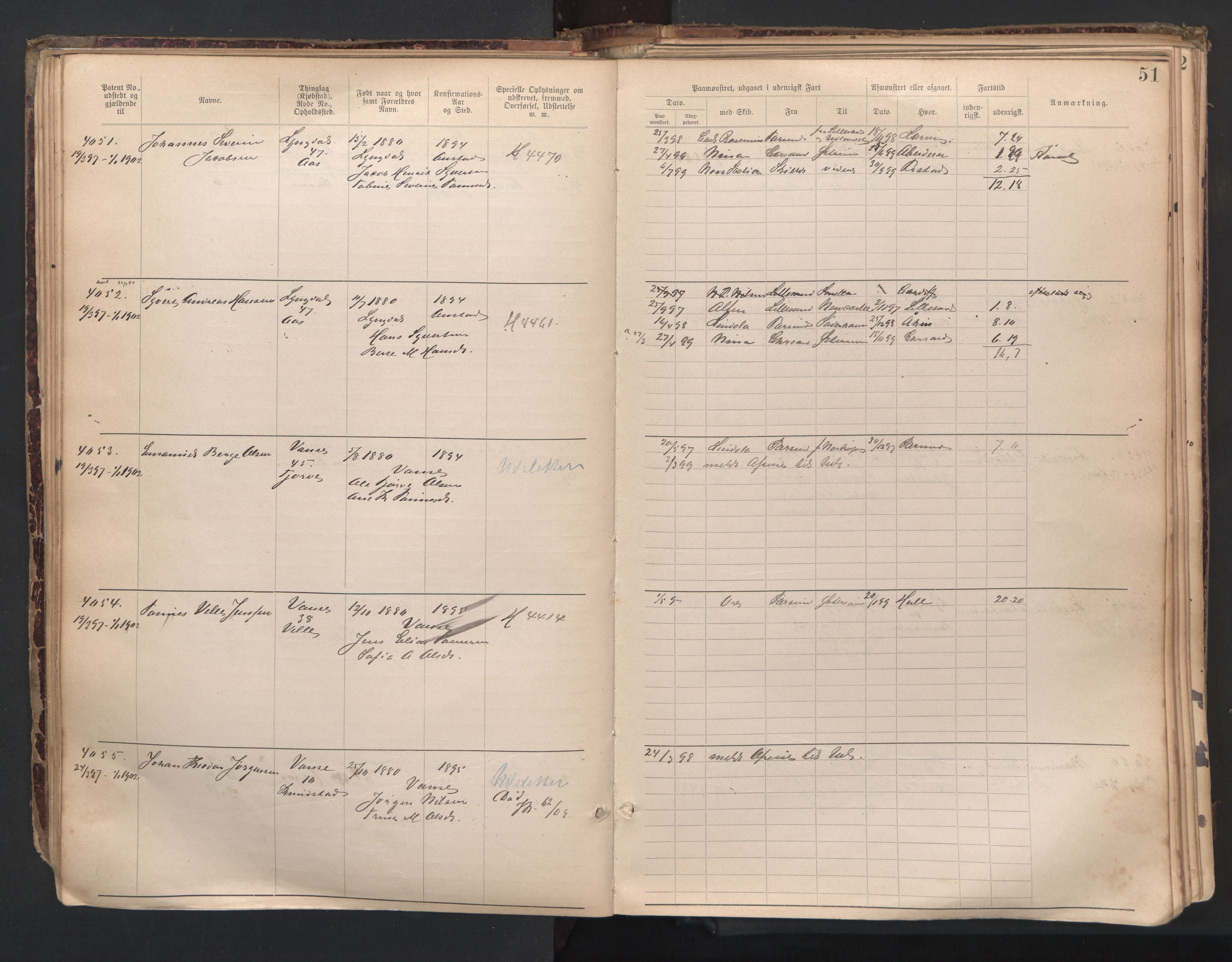 Farsund mønstringskrets, SAK/2031-0017/F/Fa/L0007: Annotasjonsrulle nr 3806-5294 med register, Z-4, 1894-1934, s. 79