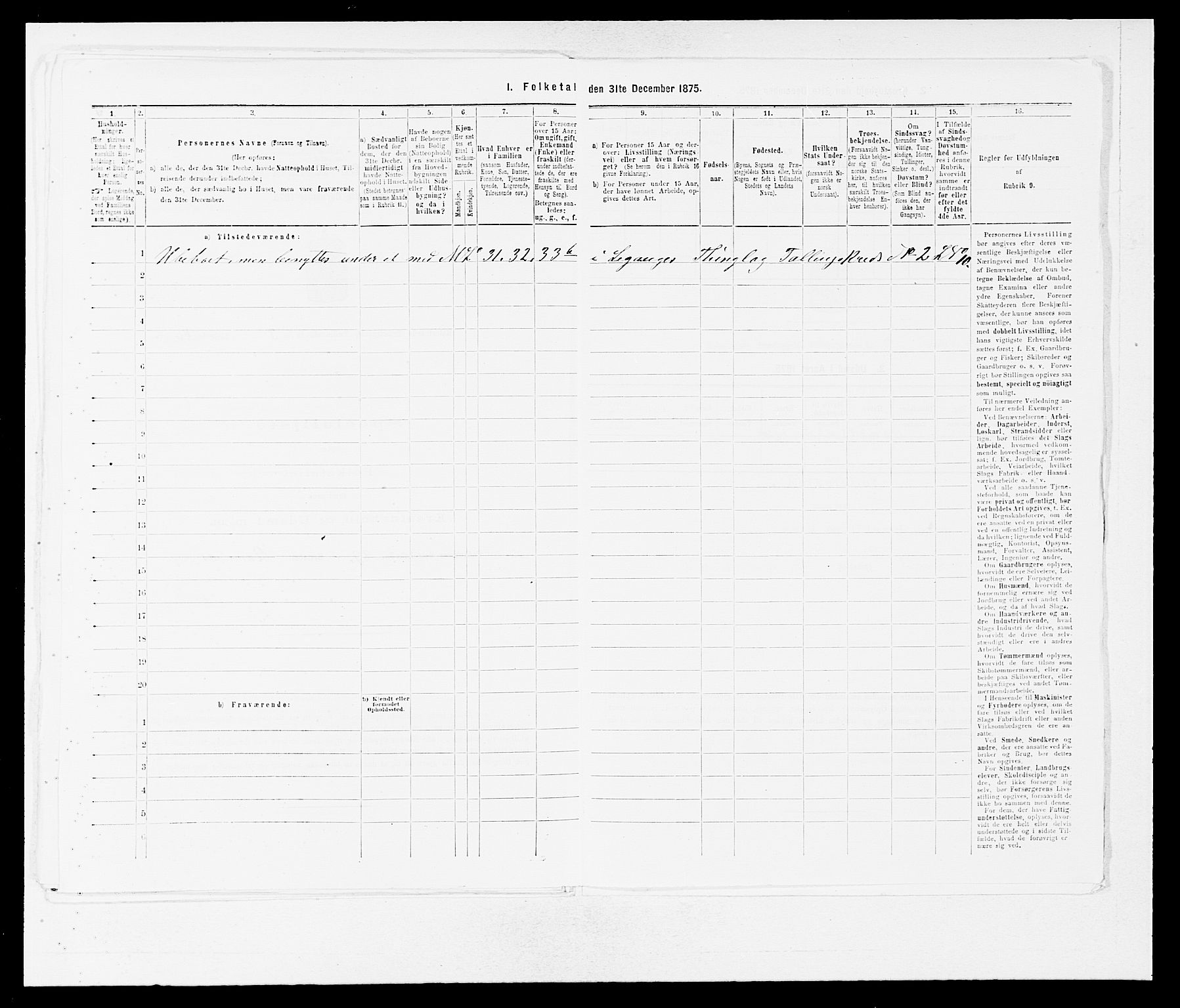 SAB, Folketelling 1875 for 1418P Balestrand prestegjeld, 1875, s. 449