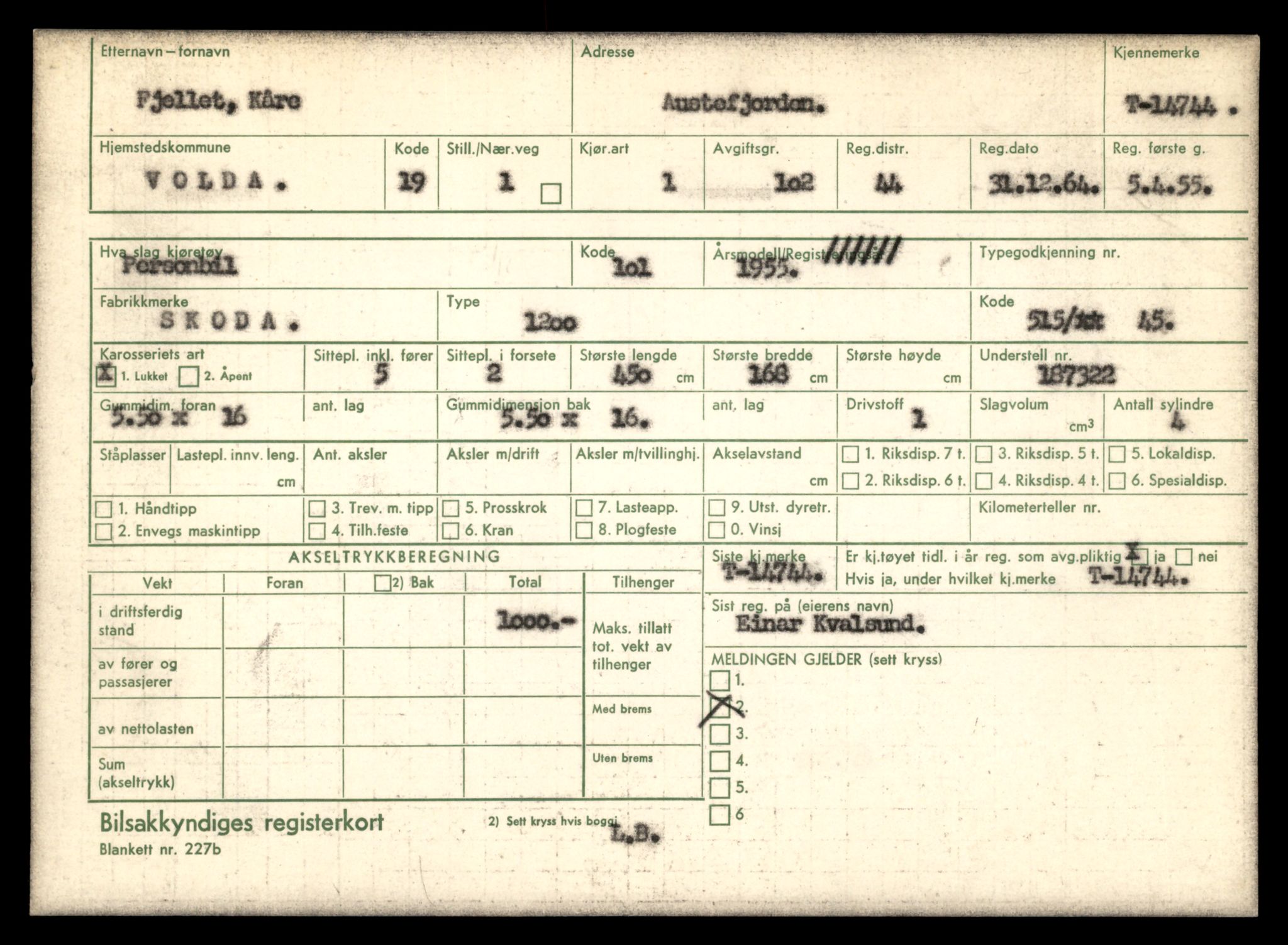 Møre og Romsdal vegkontor - Ålesund trafikkstasjon, AV/SAT-A-4099/F/Fe/L0048: Registreringskort for kjøretøy T 14721 - T 14863, 1927-1998, s. 483