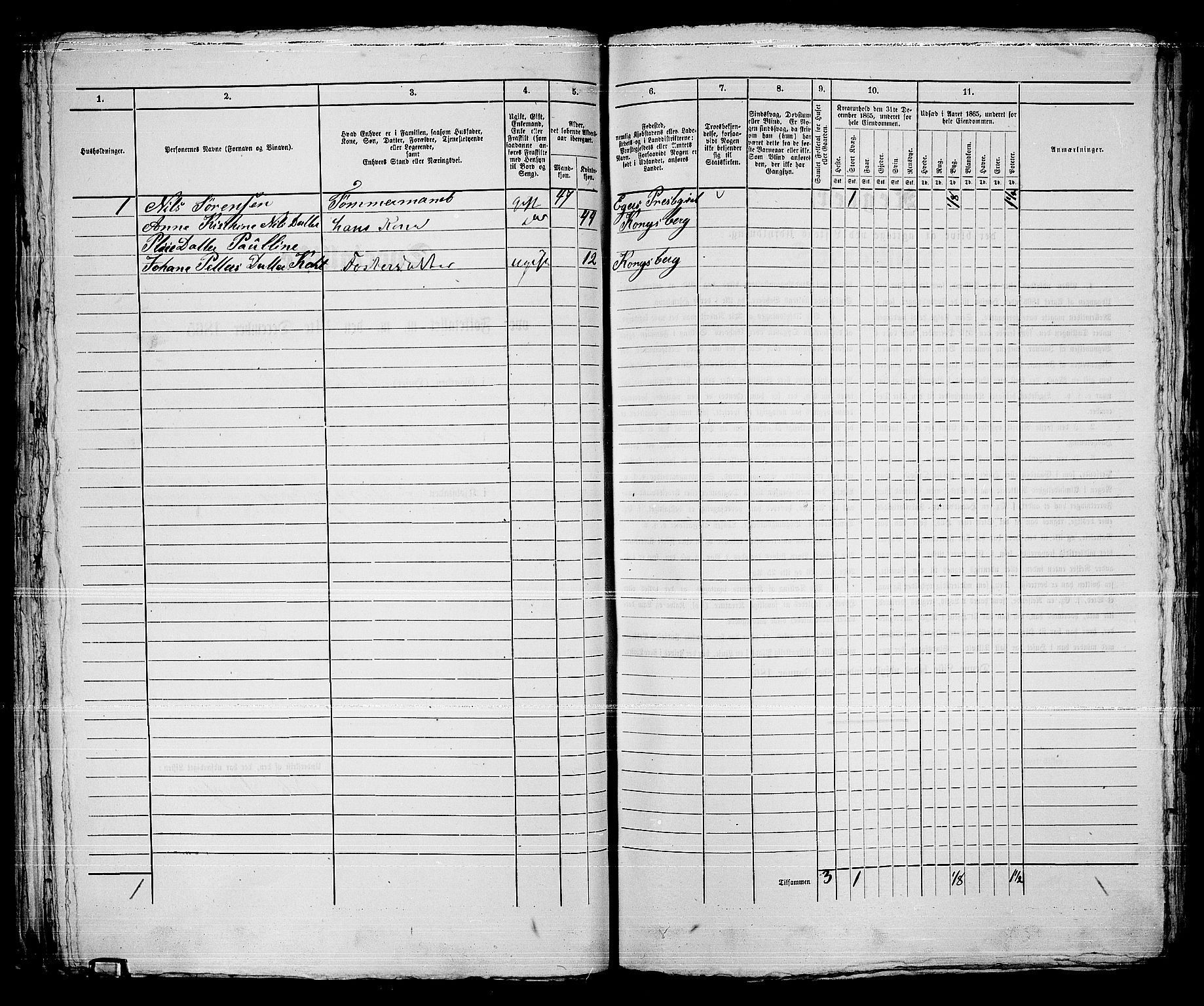 RA, Folketelling 1865 for 0604B Kongsberg prestegjeld, Kongsberg kjøpstad, 1865, s. 1089