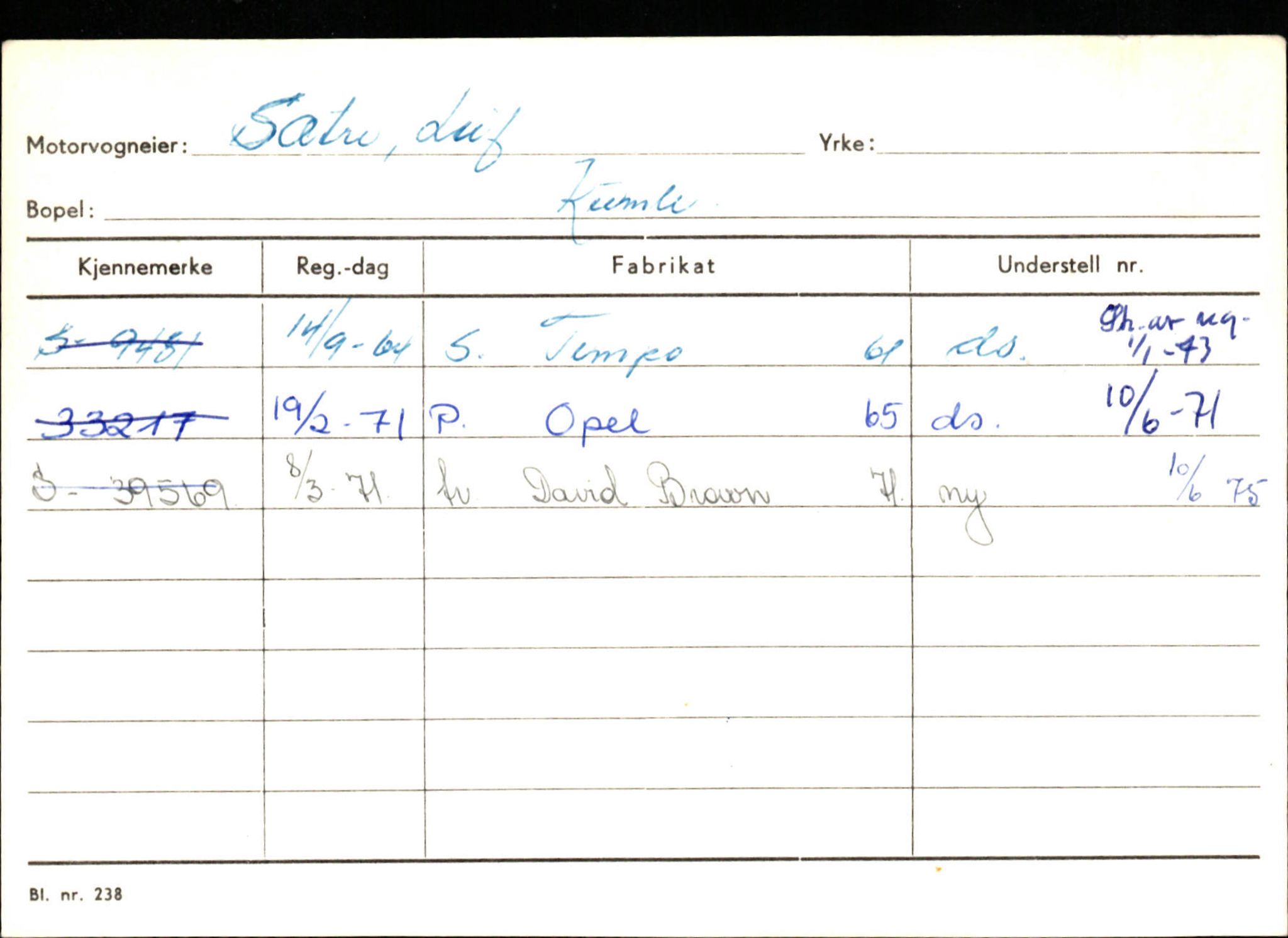 Statens vegvesen, Sogn og Fjordane vegkontor, AV/SAB-A-5301/4/F/L0132: Eigarregister Askvoll A-Å. Balestrand A-Å, 1945-1975, s. 1308