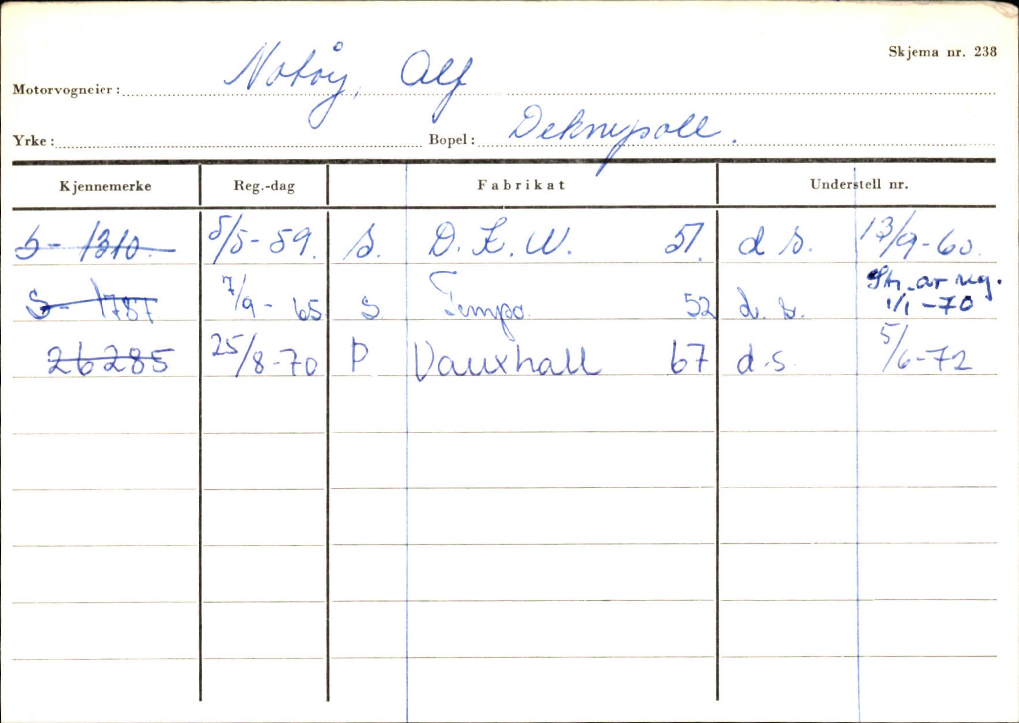 Statens vegvesen, Sogn og Fjordane vegkontor, AV/SAB-A-5301/4/F/L0144: Registerkort Vågsøy A-R, 1945-1975, s. 2092