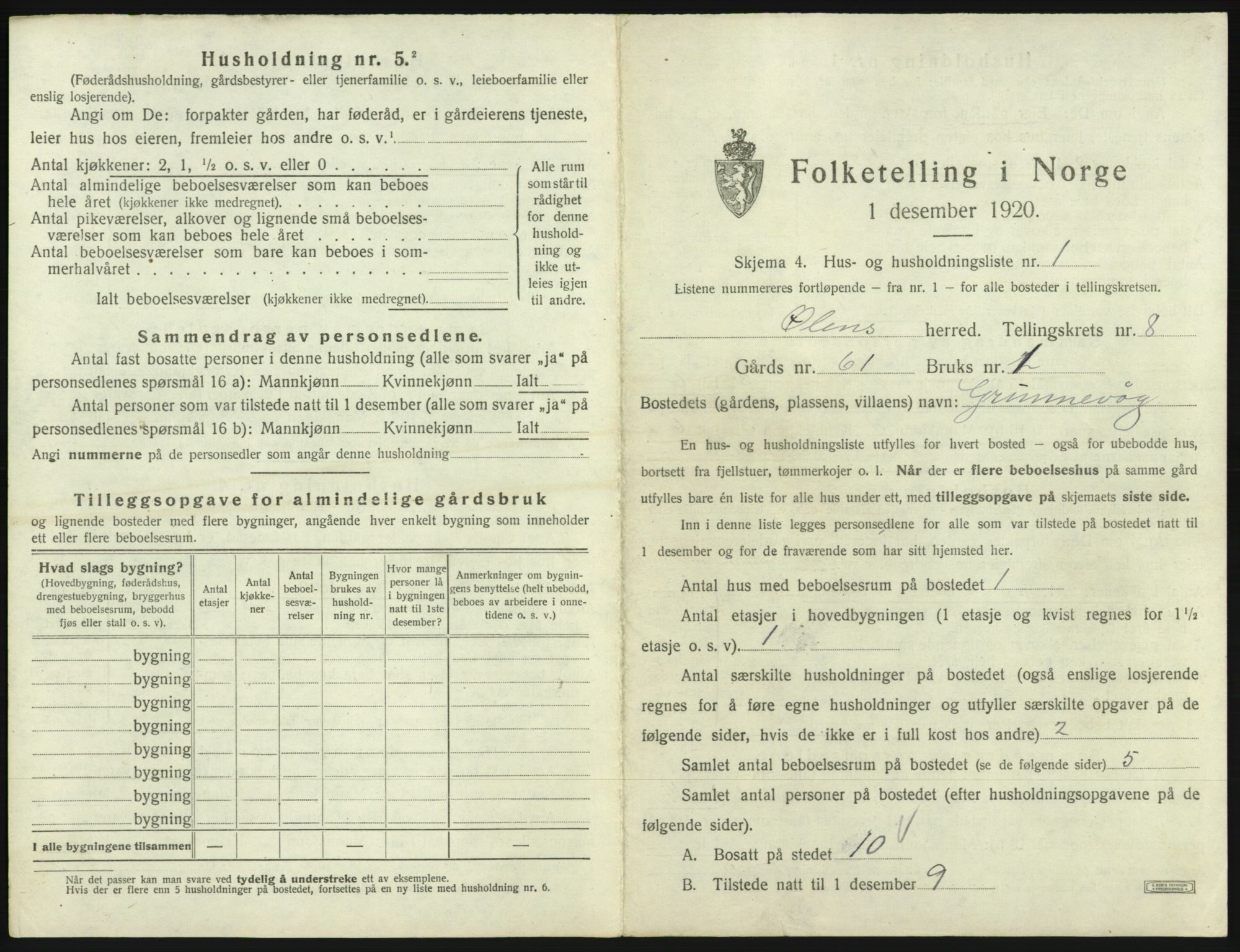 SAB, Folketelling 1920 for 1214 Ølen herred, 1920, s. 548