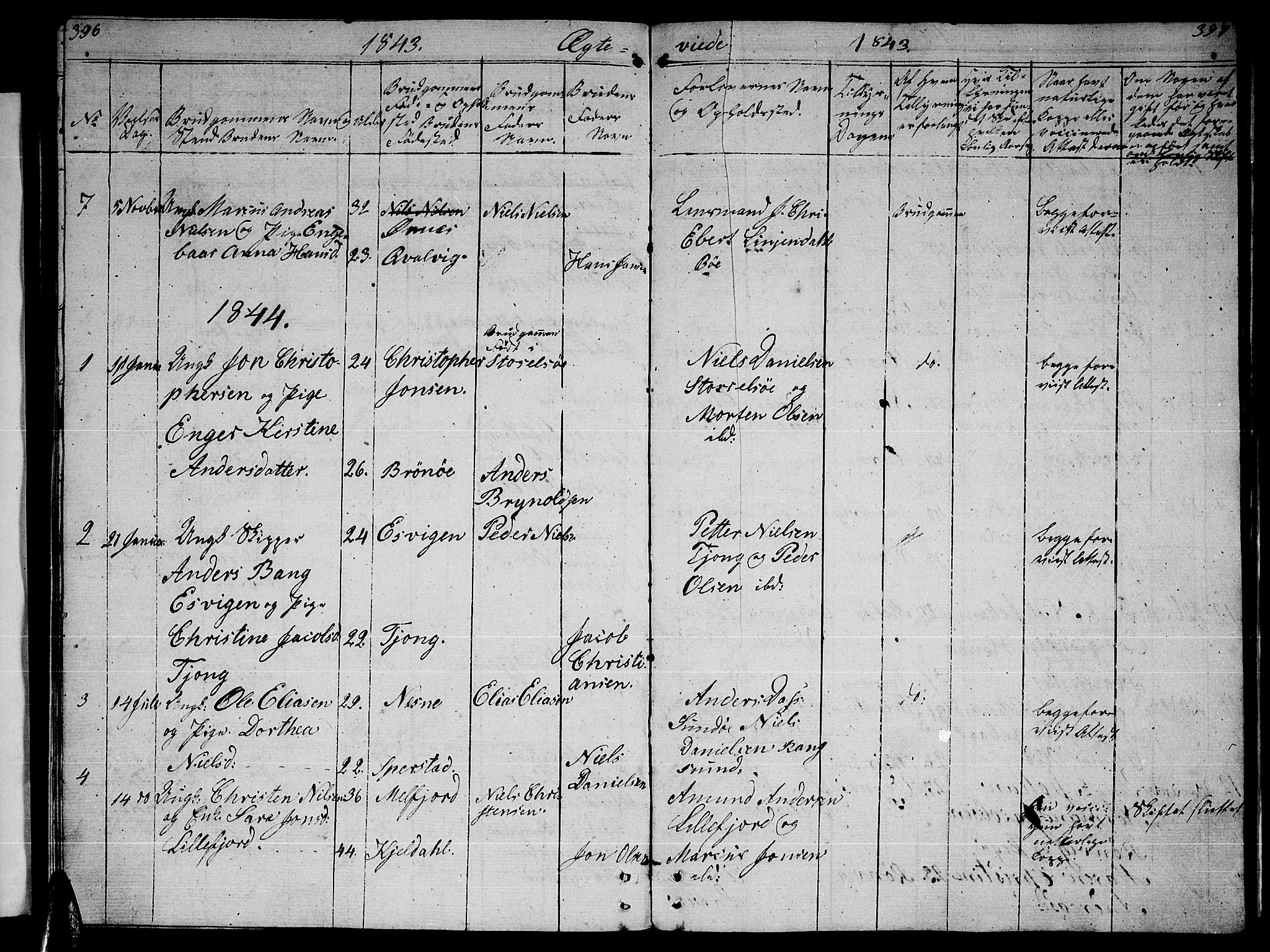 Ministerialprotokoller, klokkerbøker og fødselsregistre - Nordland, AV/SAT-A-1459/841/L0618: Klokkerbok nr. 841C02, 1833-1855, s. 396-397