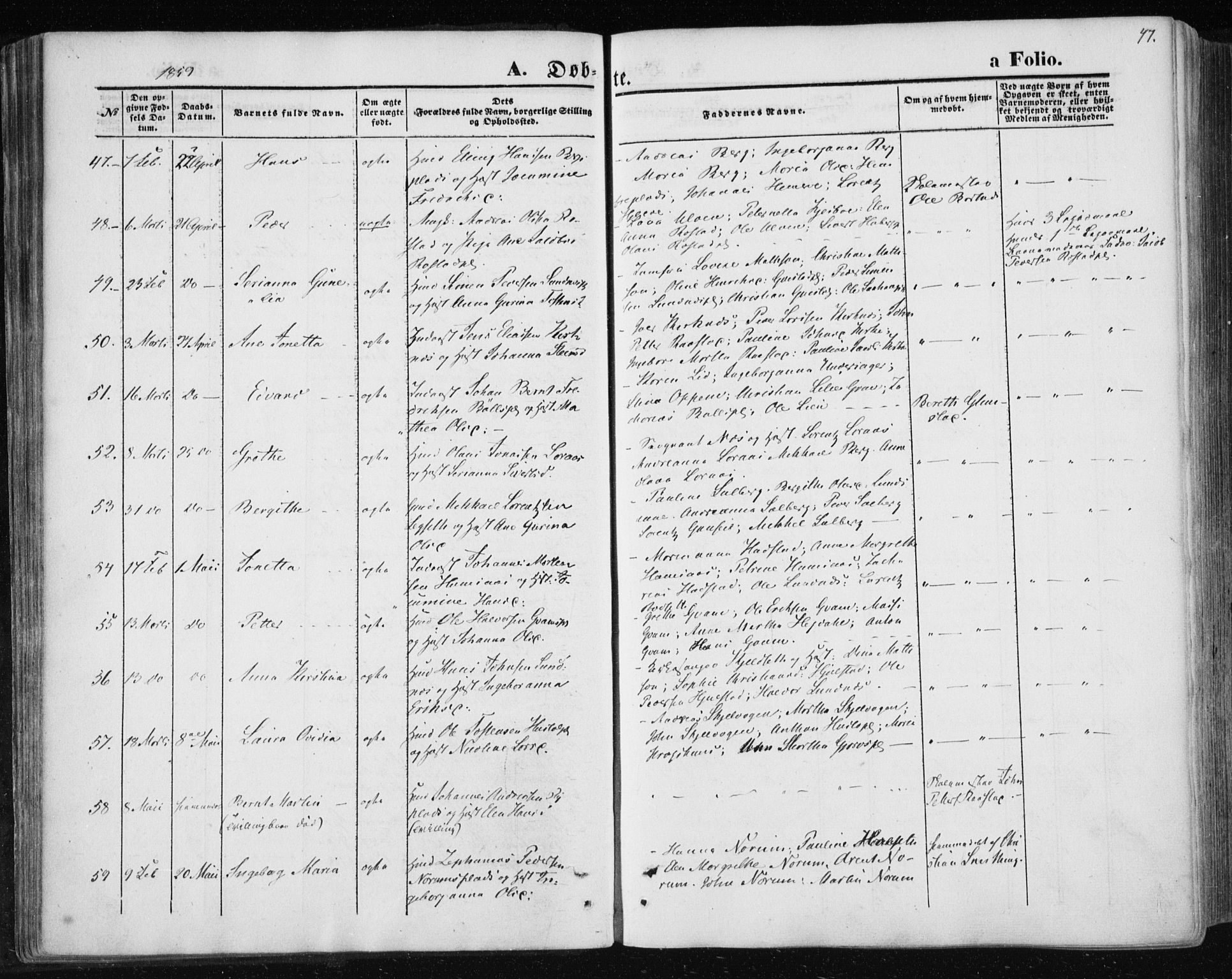 Ministerialprotokoller, klokkerbøker og fødselsregistre - Nord-Trøndelag, AV/SAT-A-1458/730/L0283: Ministerialbok nr. 730A08, 1855-1865, s. 47