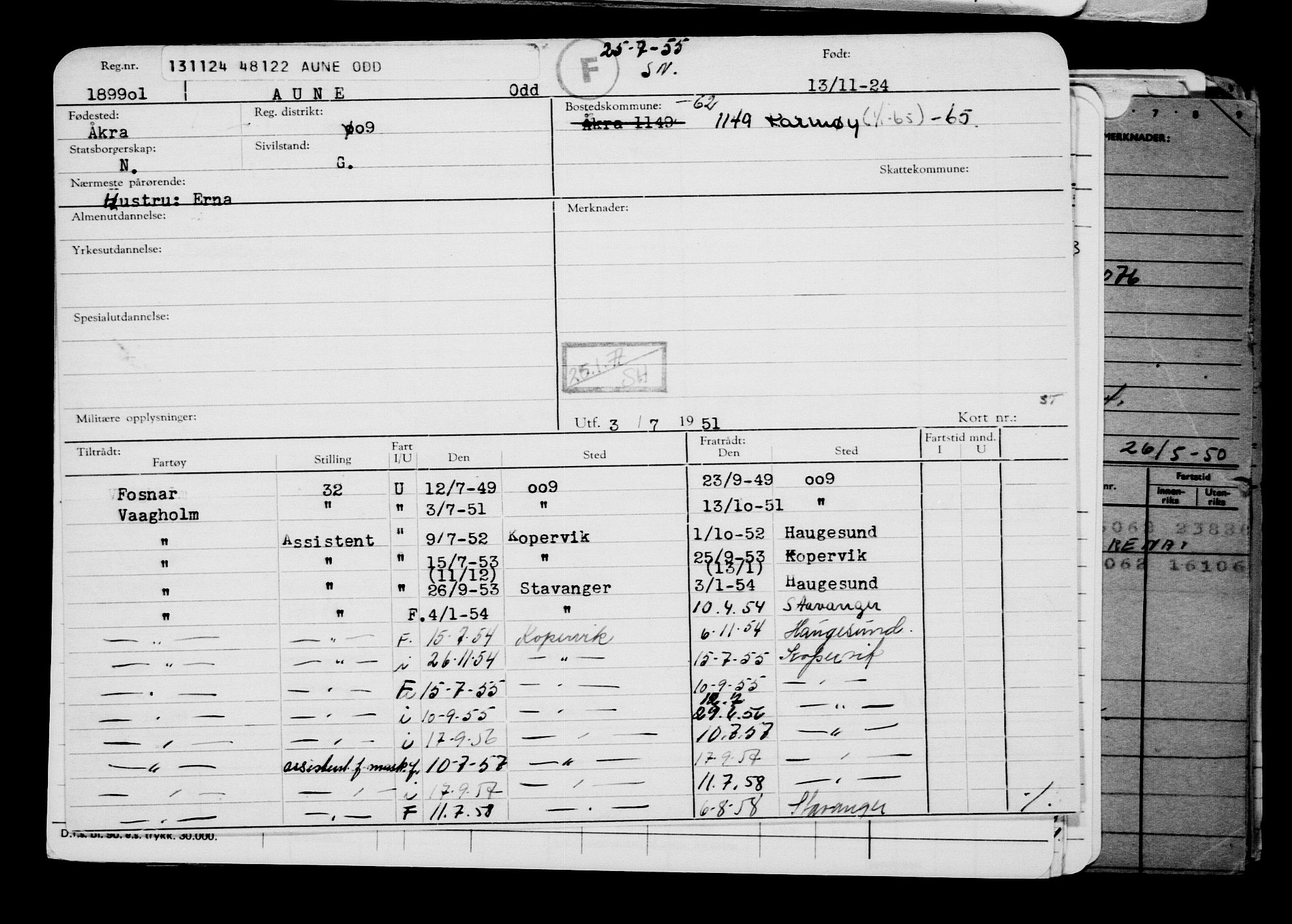 Direktoratet for sjømenn, AV/RA-S-3545/G/Gb/L0238: Hovedkort, 1924, s. 68