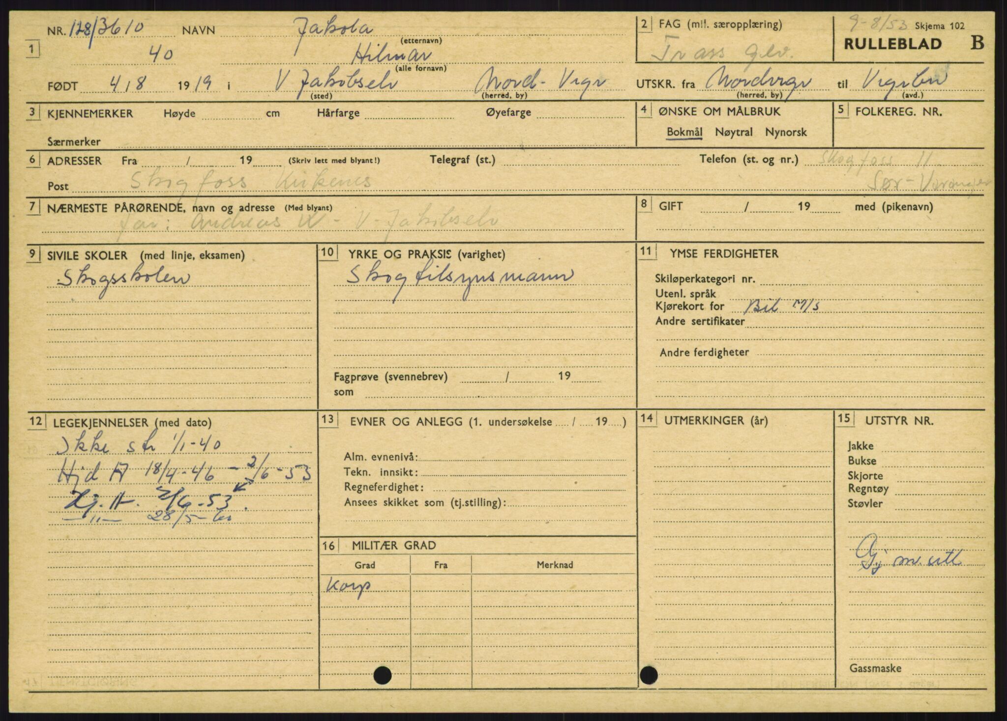 Forsvaret, Varanger bataljon, AV/RA-RAFA-2258/1/D/L0446: Rulleblad for menige født 1917-1919, 1917-1919, s. 524