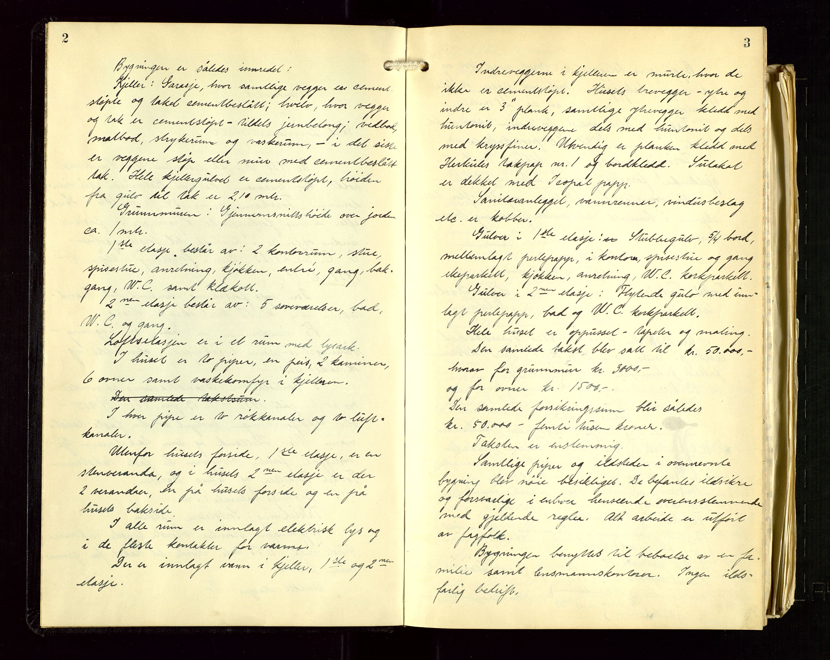 Sand lensmannskontor, AV/SAST-A-100415/Gob/L0004: Branntakstprotokoll, 1937-1955, s. 2-3