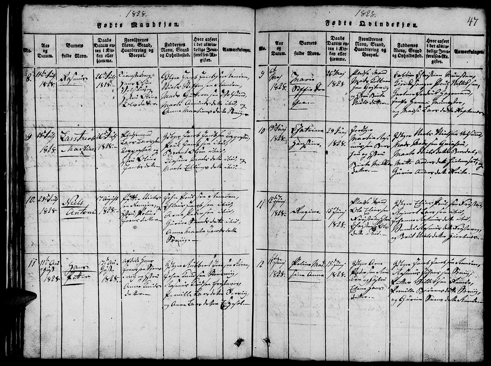 Ministerialprotokoller, klokkerbøker og fødselsregistre - Møre og Romsdal, AV/SAT-A-1454/507/L0078: Klokkerbok nr. 507C01, 1816-1840, s. 47