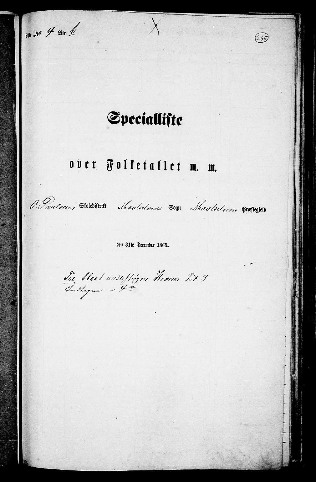 RA, Folketelling 1865 for 1924P Målselv prestegjeld, 1865, s. 91