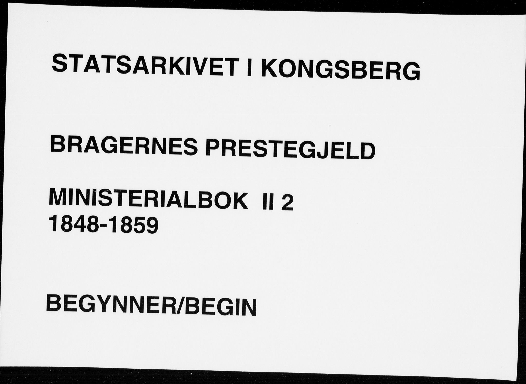 Bragernes kirkebøker, AV/SAKO-A-6/F/Fb/L0002: Ministerialbok nr. II 2, 1848-1859