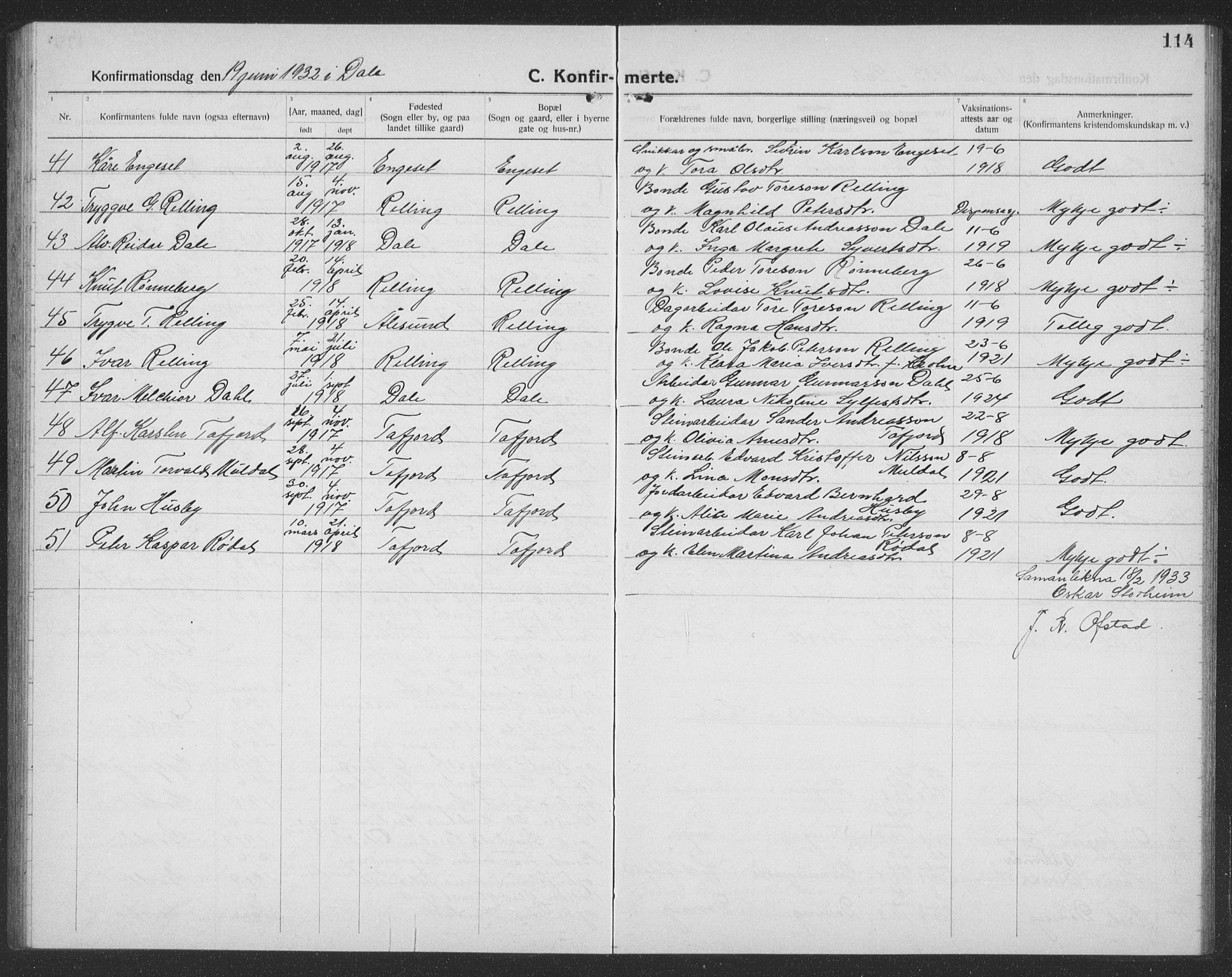 Ministerialprotokoller, klokkerbøker og fødselsregistre - Møre og Romsdal, AV/SAT-A-1454/519/L0266: Klokkerbok nr. 519C07, 1921-1939, s. 114