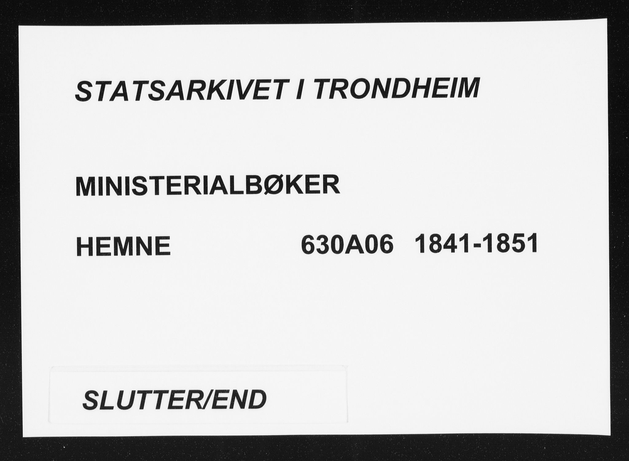 Ministerialprotokoller, klokkerbøker og fødselsregistre - Sør-Trøndelag, SAT/A-1456/630/L0493: Ministerialbok nr. 630A06, 1841-1851