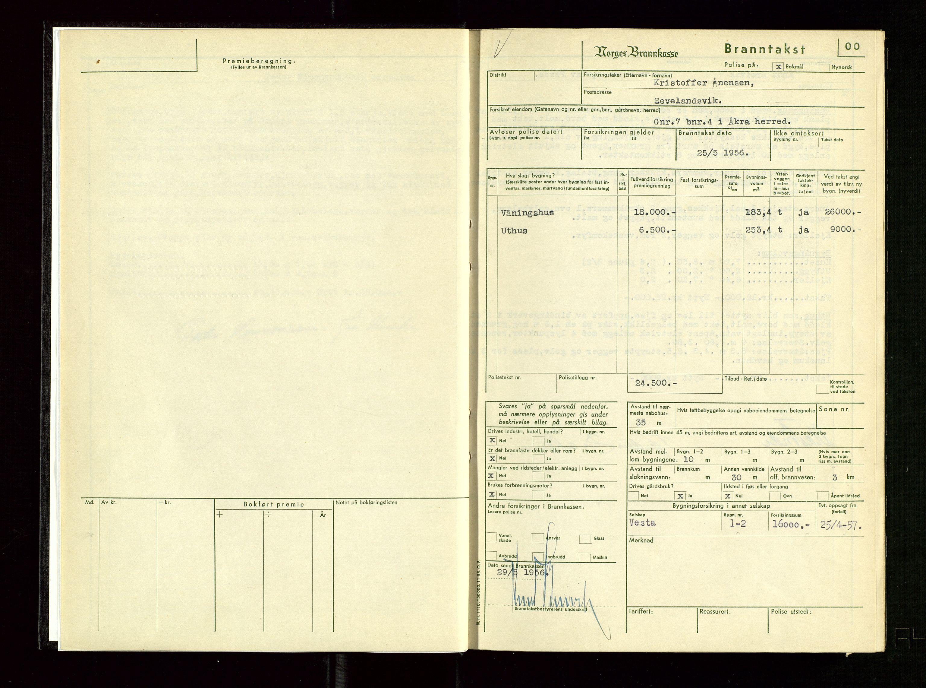 Skudenes lensmannskontor, AV/SAST-A-100444/Gob/L0004: Branntakstprotokoll, 1956-1959