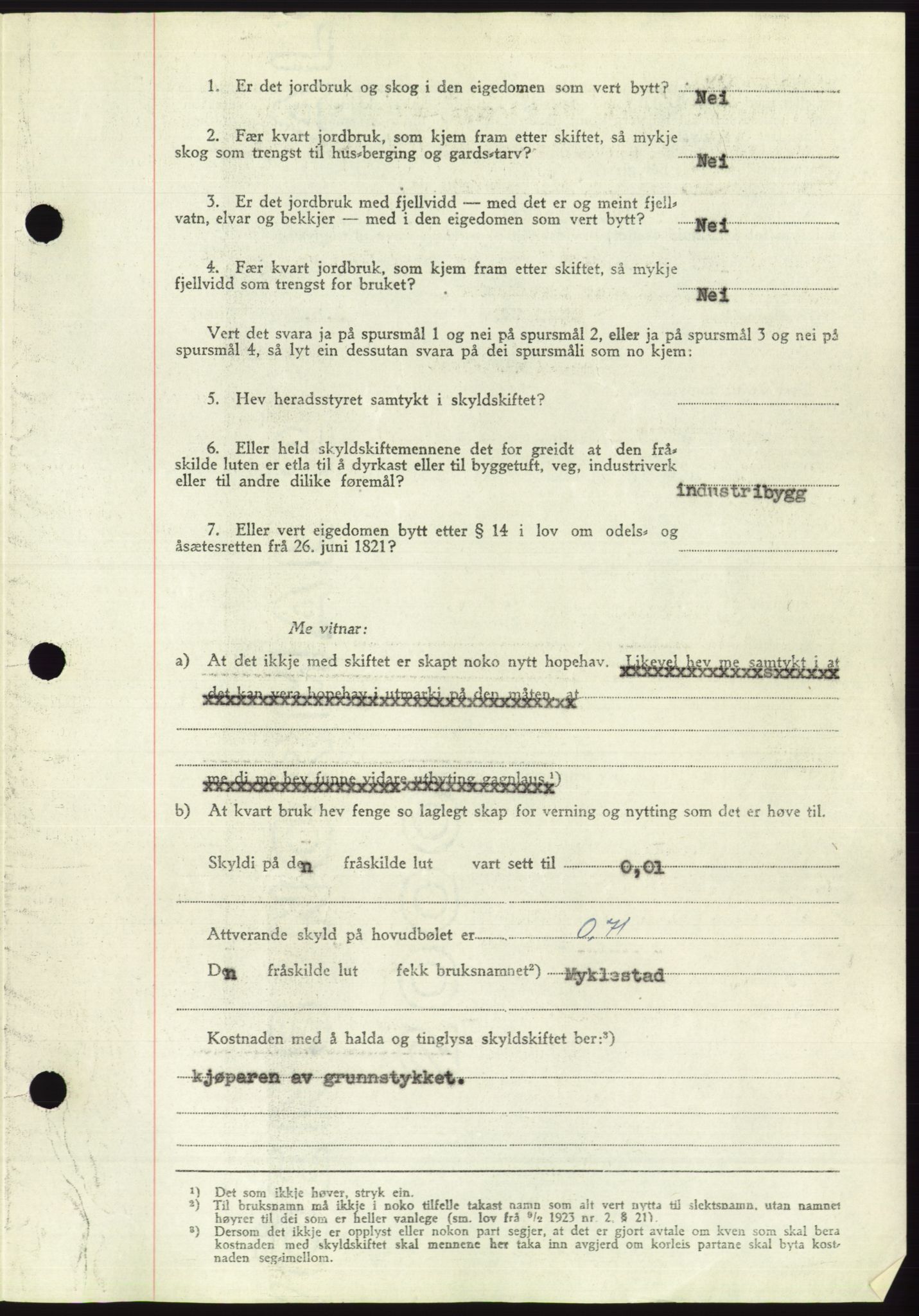 Søre Sunnmøre sorenskriveri, AV/SAT-A-4122/1/2/2C/L0085: Pantebok nr. 11A, 1949-1949, Dagboknr: 1391/1949