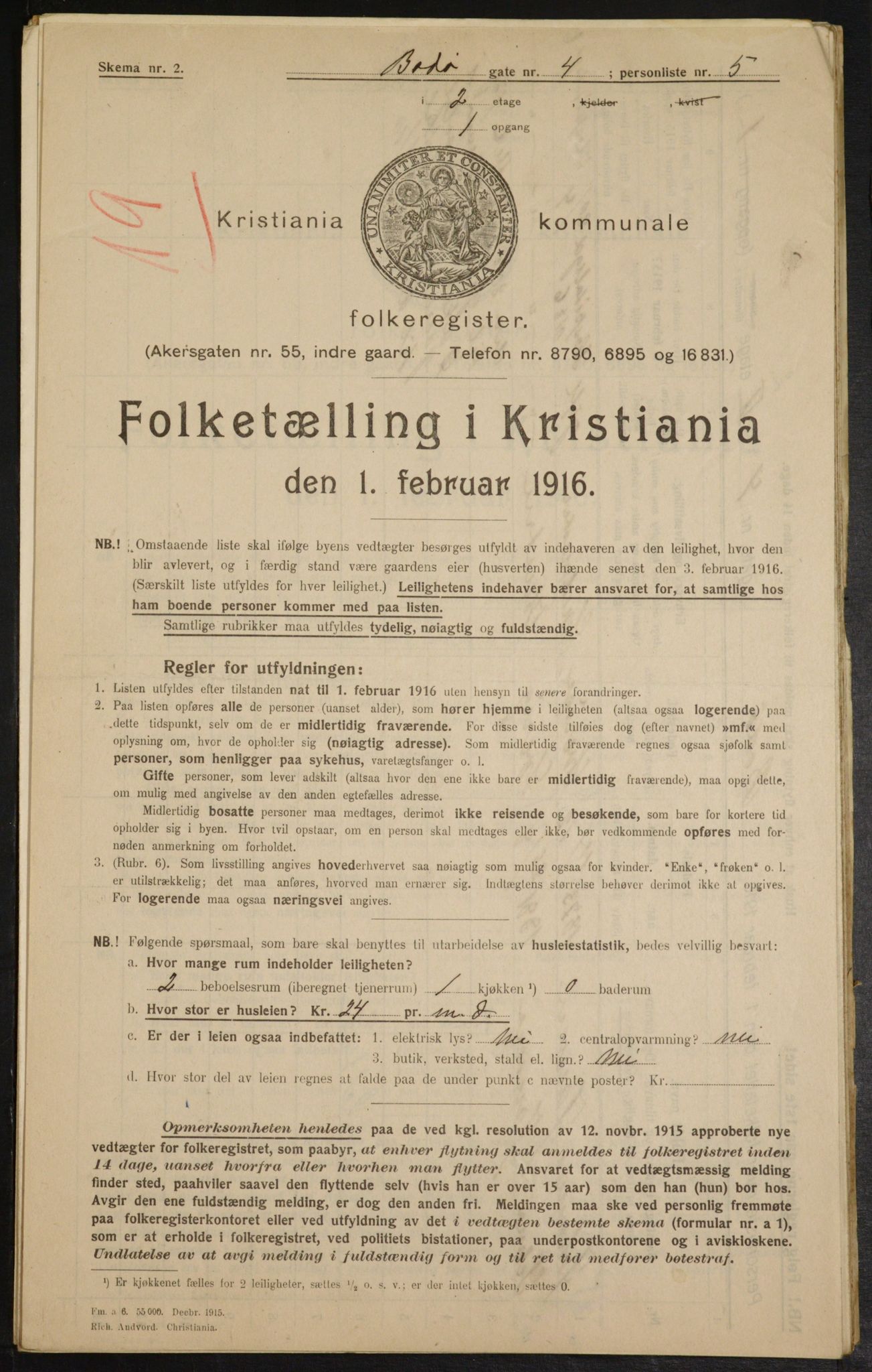 OBA, Kommunal folketelling 1.2.1916 for Kristiania, 1916, s. 6795