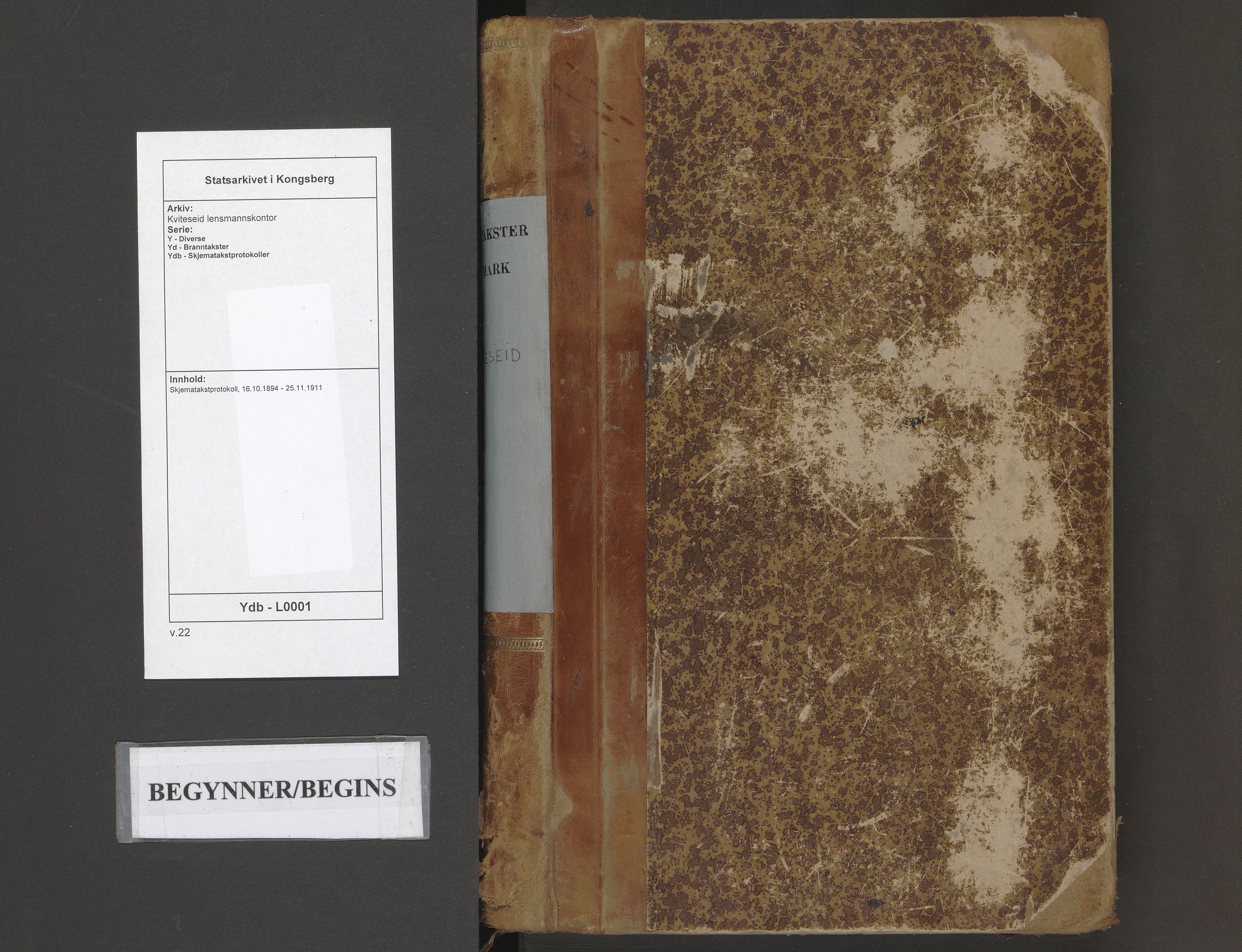 Kviteseid lensmannskontor, AV/SAKO-A-562/Y/Yd/Ydb/L0001: Skjematakstprotokoll, 1894-1911
