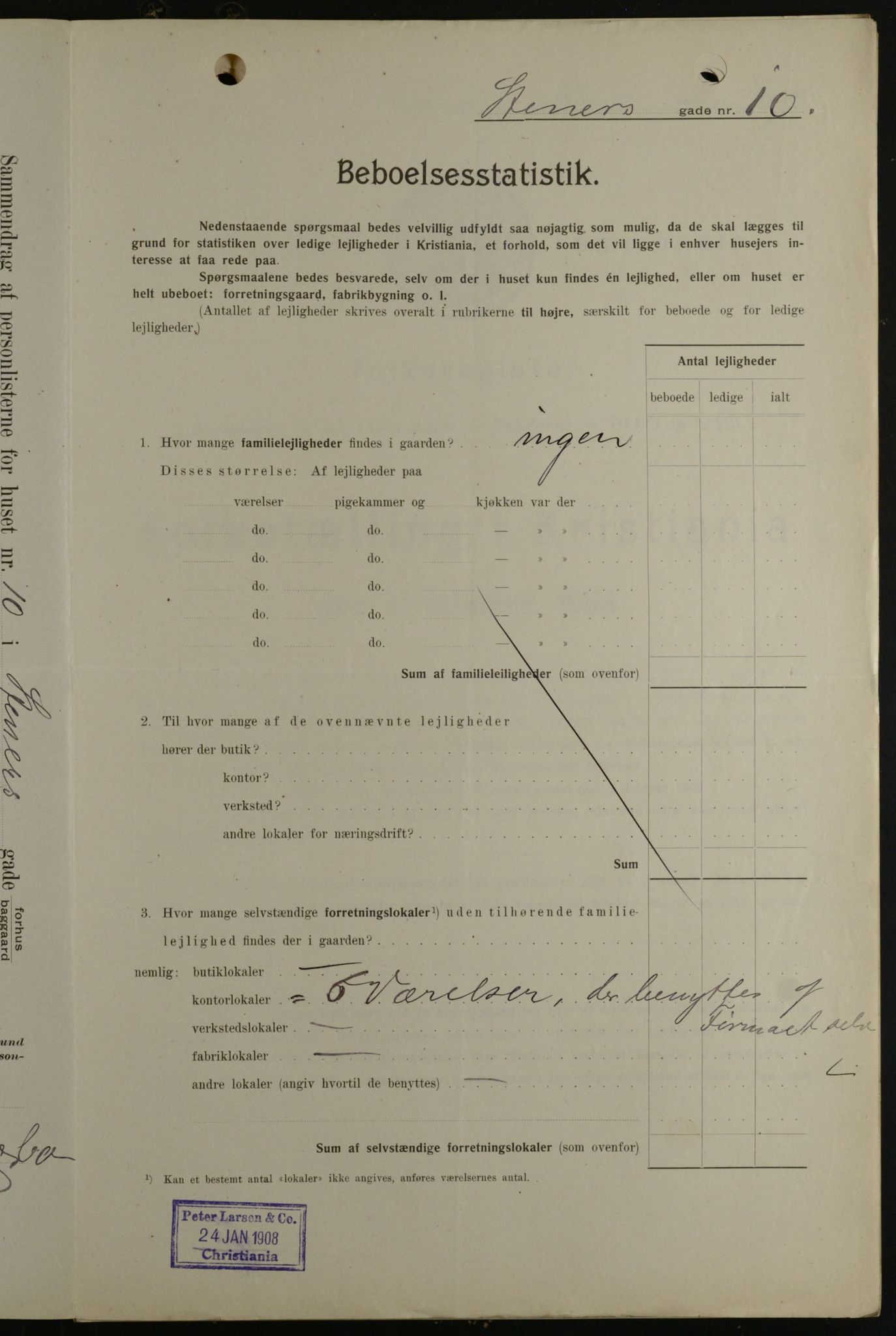 OBA, Kommunal folketelling 1.2.1908 for Kristiania kjøpstad, 1908, s. 91183