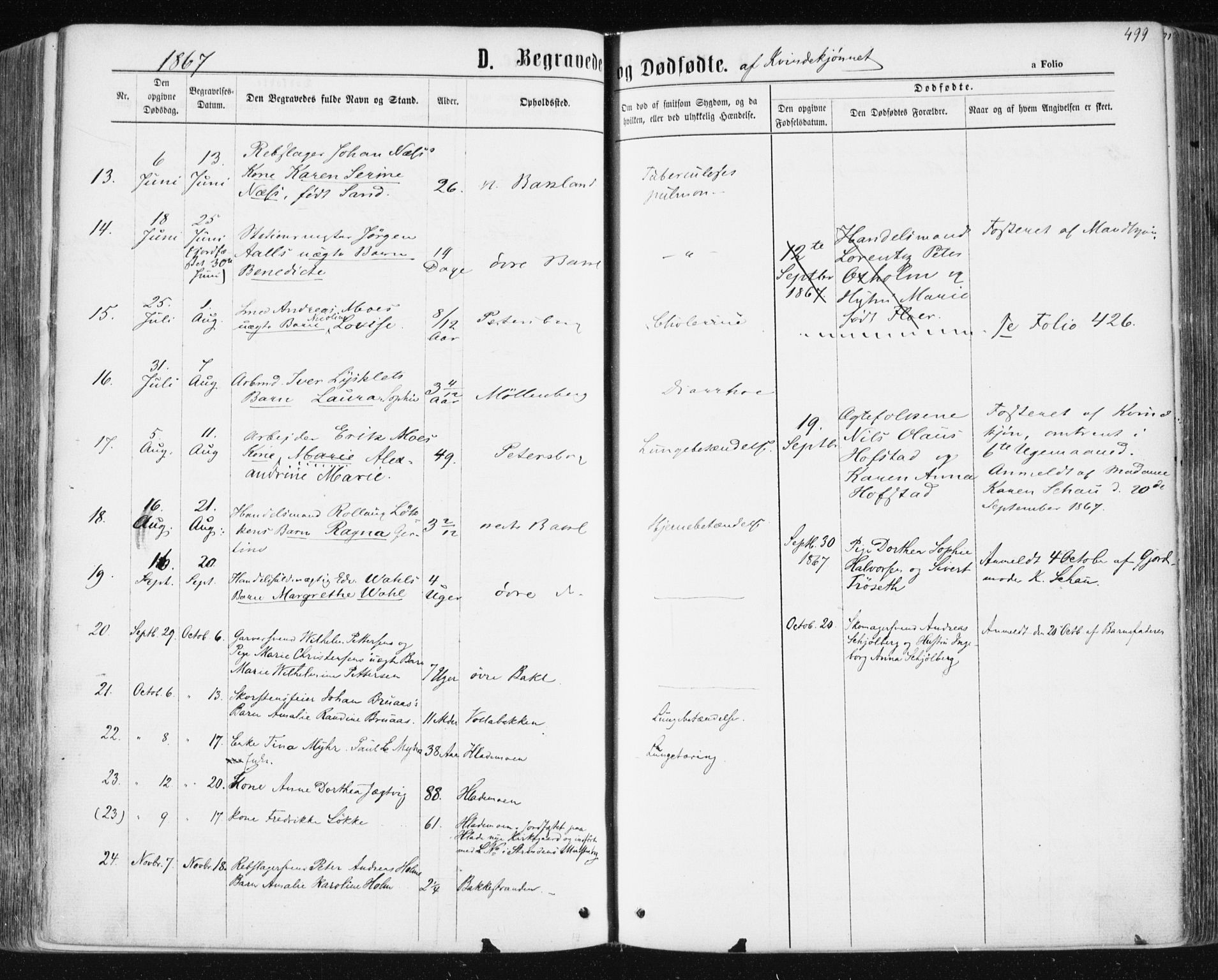 Ministerialprotokoller, klokkerbøker og fødselsregistre - Sør-Trøndelag, AV/SAT-A-1456/604/L0186: Ministerialbok nr. 604A07, 1866-1877, s. 499