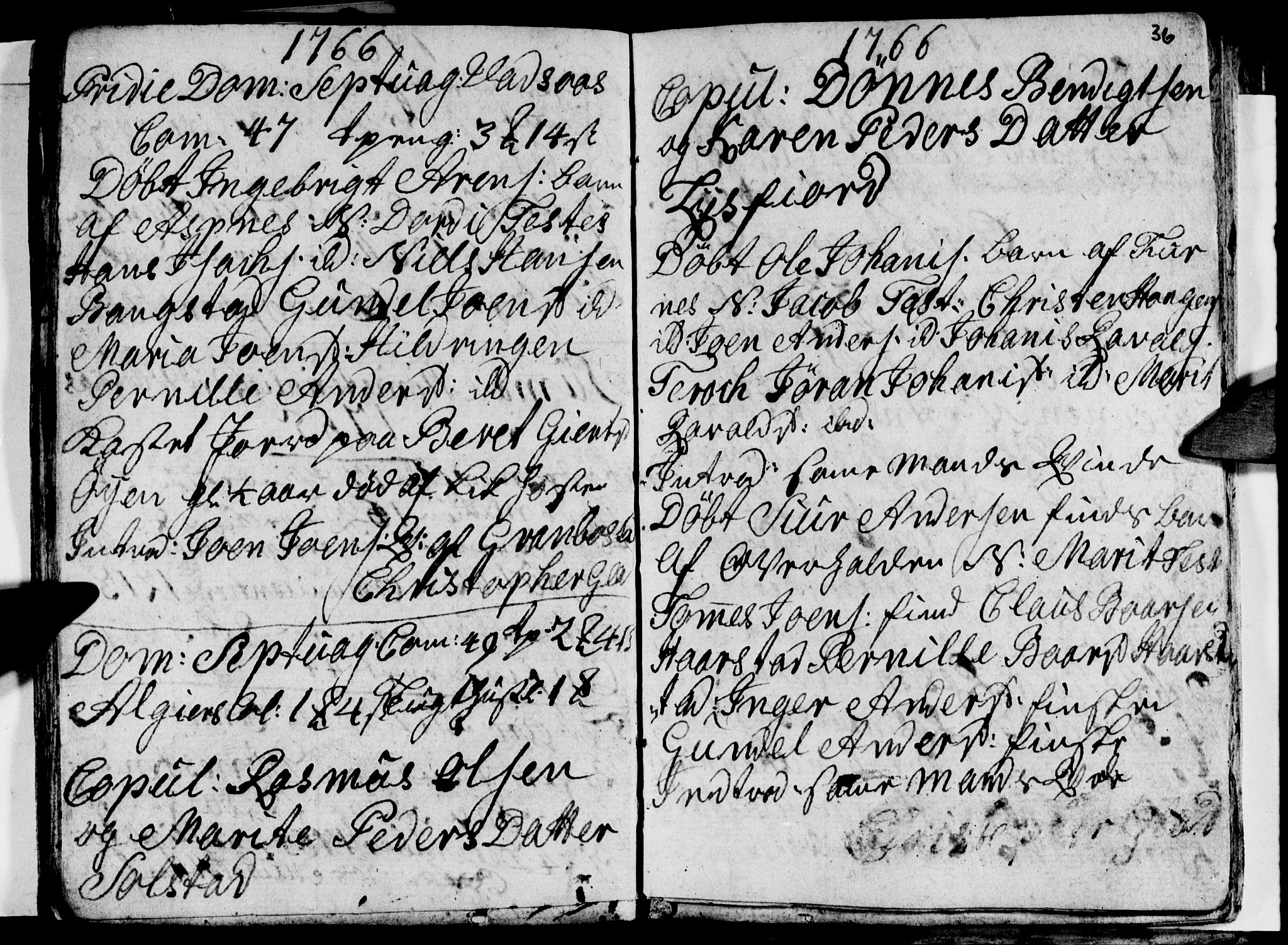 Ministerialprotokoller, klokkerbøker og fødselsregistre - Nordland, SAT/A-1459/810/L0138: Ministerialbok nr. 810A02, 1763-1770, s. 36