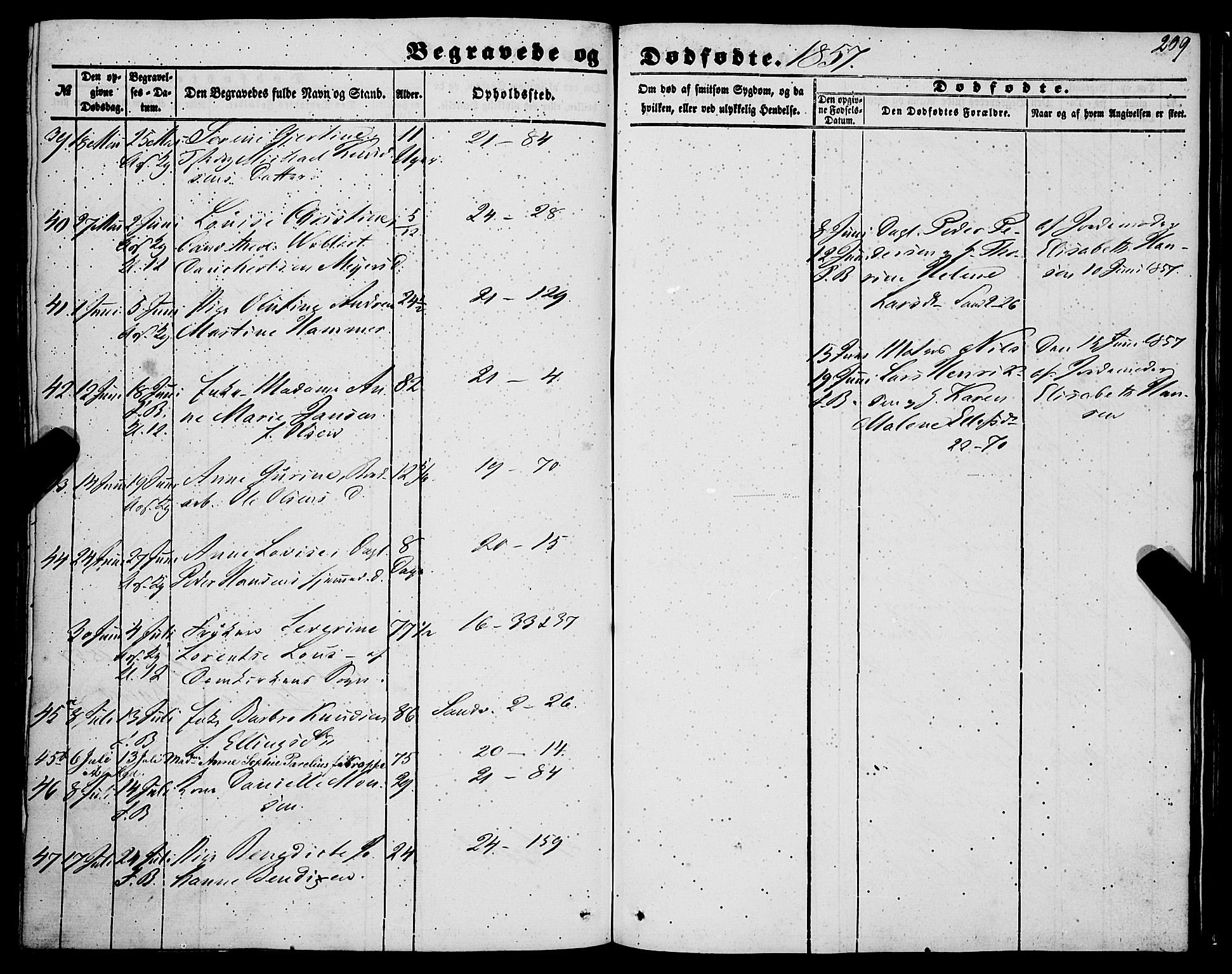 Korskirken sokneprestembete, AV/SAB-A-76101/H/Haa: Ministerialbok nr. E 2, 1848-1862, s. 209