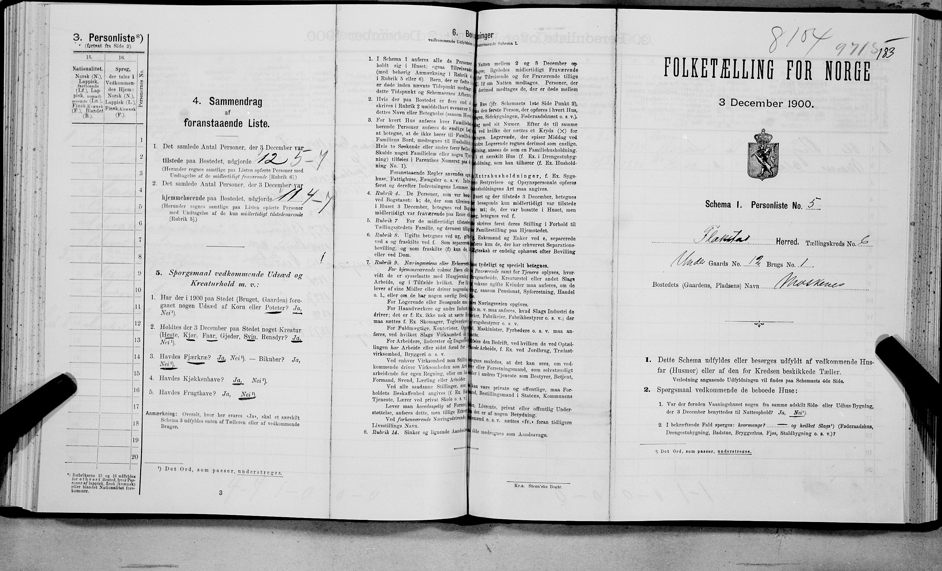 SAT, Folketelling 1900 for 1859 Flakstad herred, 1900, s. 673