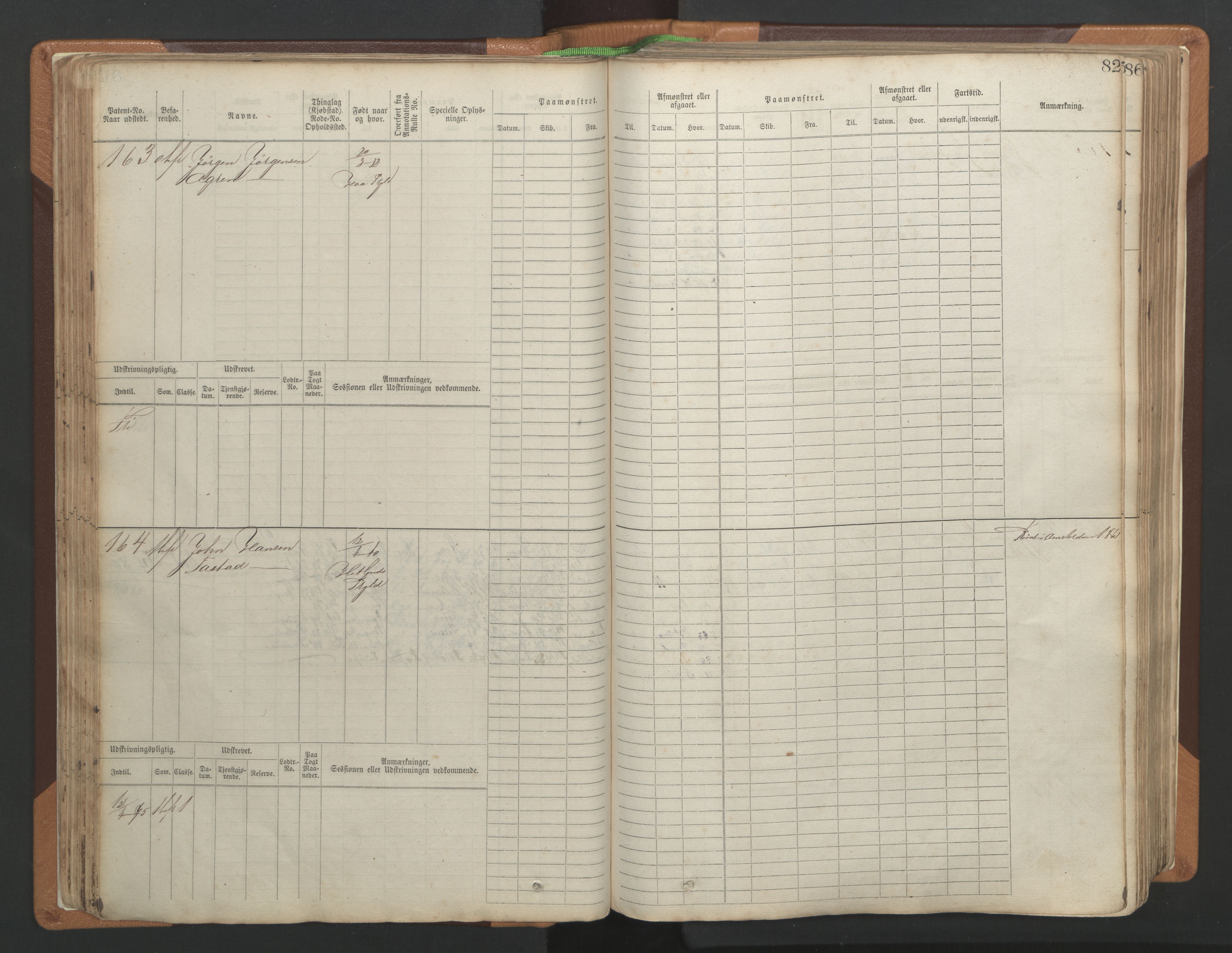 Stavanger sjømannskontor, AV/SAST-A-102006/F/Fb/Fbb/L0004: Sjøfartshovedrulle, patentnr. 1-792 (del 1), 1869-1880, s. 86