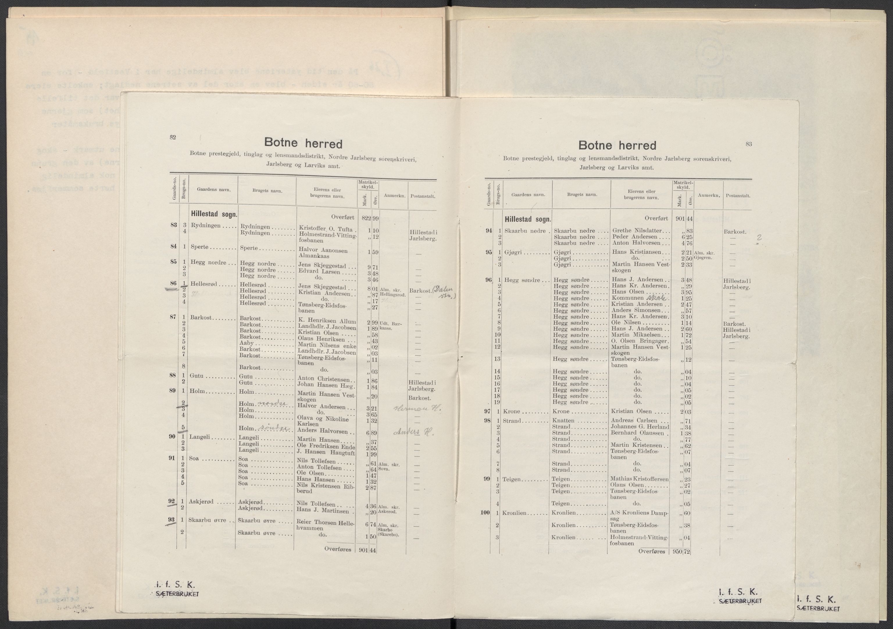 Instituttet for sammenlignende kulturforskning, AV/RA-PA-0424/F/Fc/L0006/0003: Eske B6: / Vestfold (perm XV), 1932-1935