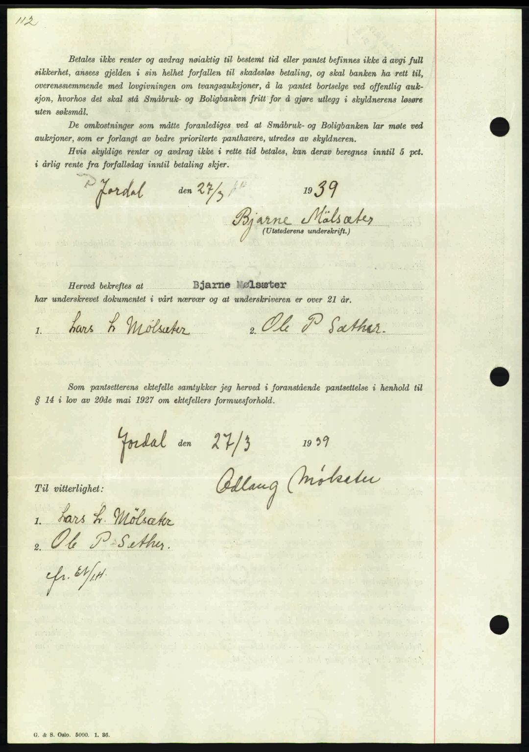 Nordmøre sorenskriveri, AV/SAT-A-4132/1/2/2Ca: Pantebok nr. B85, 1939-1939, Dagboknr: 921/1939