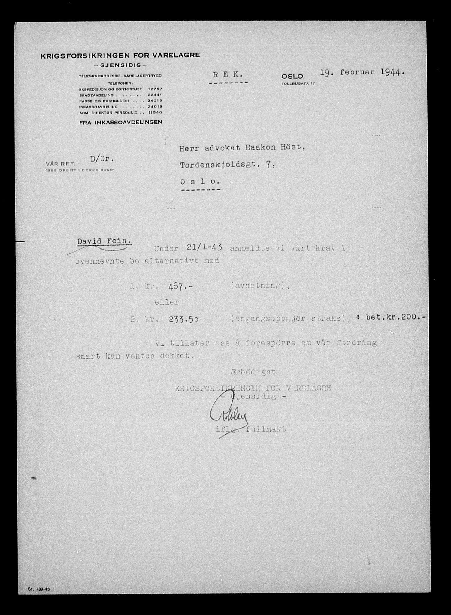 Justisdepartementet, Tilbakeføringskontoret for inndratte formuer, AV/RA-S-1564/H/Hc/Hcc/L0933: --, 1945-1947, s. 420