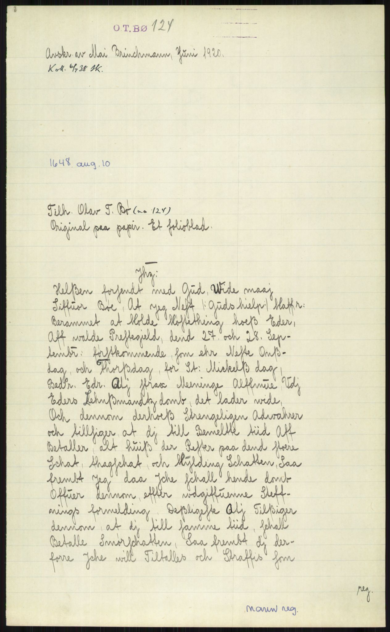 Samlinger til kildeutgivelse, Diplomavskriftsamlingen, AV/RA-EA-4053/H/Ha, s. 1206