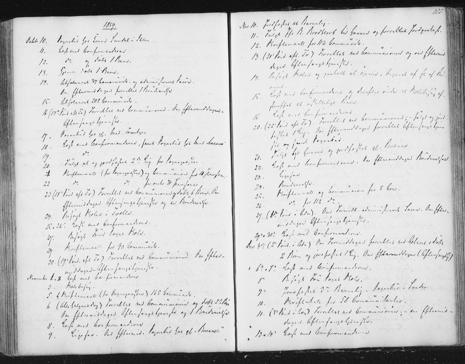 Ministerialprotokoller, klokkerbøker og fødselsregistre - Sør-Trøndelag, SAT/A-1456/602/L0127: Residerende kapellans bok nr. 602B01, 1821-1875, s. 205